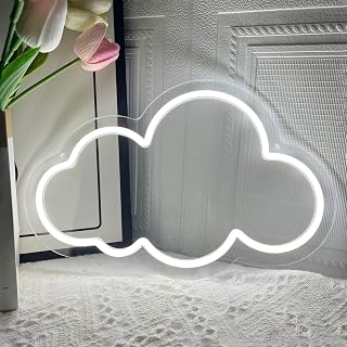 Cloud Neon Sign Cute White Clouds LED Light Sign for Wall,Dimmable USB Floating Clouds Light Up Sign for Living Room Kid Bedroom Nursery Birthday Christmas Wedding Party decor