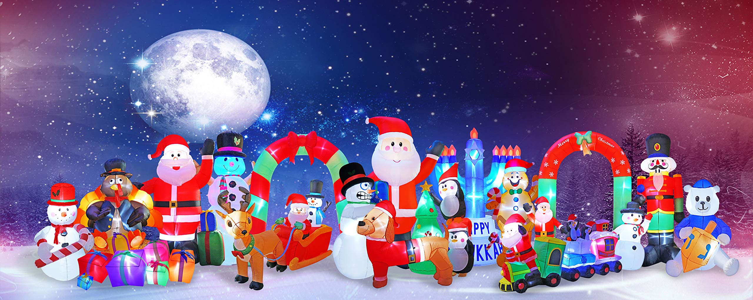 2,1 m gonflable Portable Hiver Noël Bonhomme de neige Blow up d'intérieur et d'extérieur pelouse Yard Décorations
