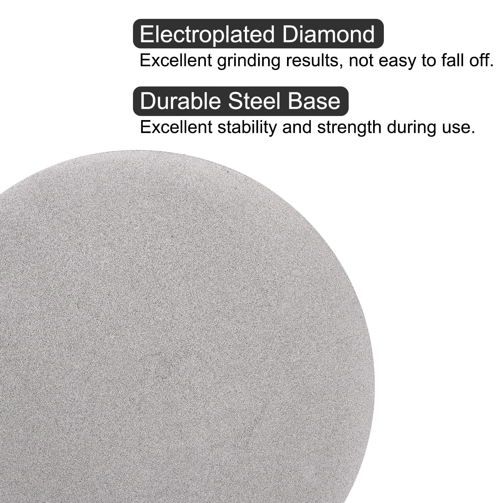 uxcell Disco de lijado de diamante, grano 180, sin agujero central, disco de pulido plano, rueda abrasiva para azulejos de piedras preciosas, porcelana, vidrio, piedra y metal