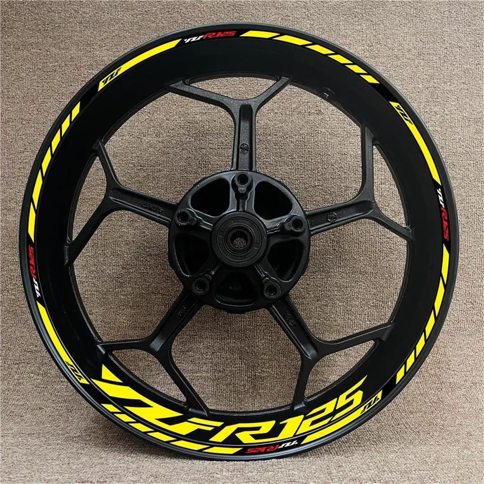 Felgen Aufkleber Motorradfelgenaufkleber Für Yamaha YZFR125 YZF-R125 YZF R125 17 Zoll Felgen, Reflektierende, Wasserfeste Aufkleber Motorrad Dekor Felgenaufkleber(Farbe 1)