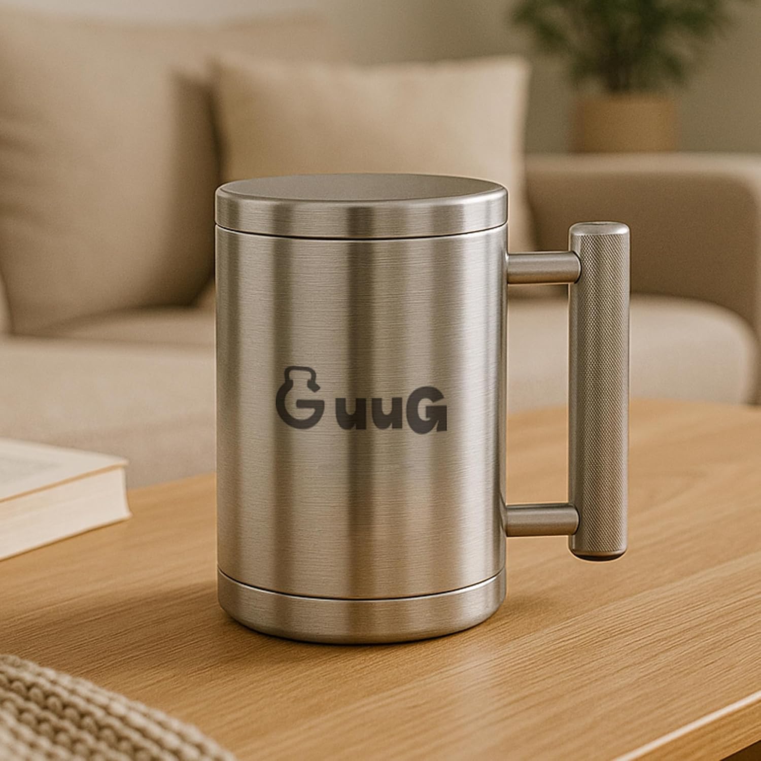 Heavy Mug 26lb Stainless Steel: Coffee Mug Weighted Dumbbell Heavy Duty Metal Water Cup for Home Gym Workout Fitness Sports 12KG - Enthusiast Gift for Pranksters and Fitness Buffs