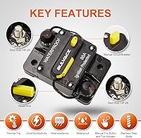 Vista 3 de Disyuntor de 30 amperios con reinicio manual para motores marinos de arrastre de automóvil, barco, ATV, protección de potencia manual para fusibles