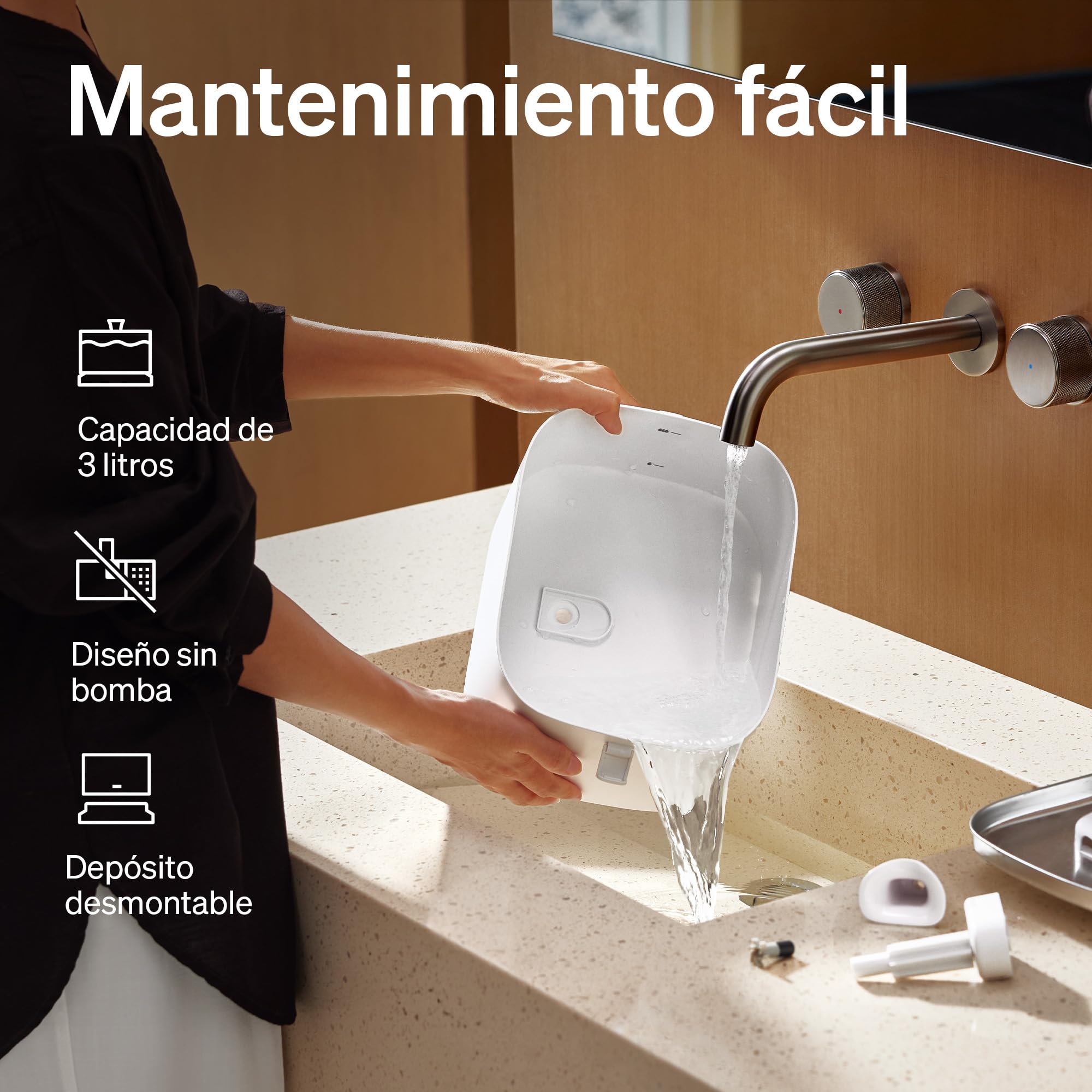 PETLIBRO Dockstream 2 Fuente Agua Gatos, Bebedero Automático App WiFi, 23dB Silencioso, Fácil Limpieza, 3L Acero Inoxidable, sin BPA — Versión Cable Alimentación, Blanco
