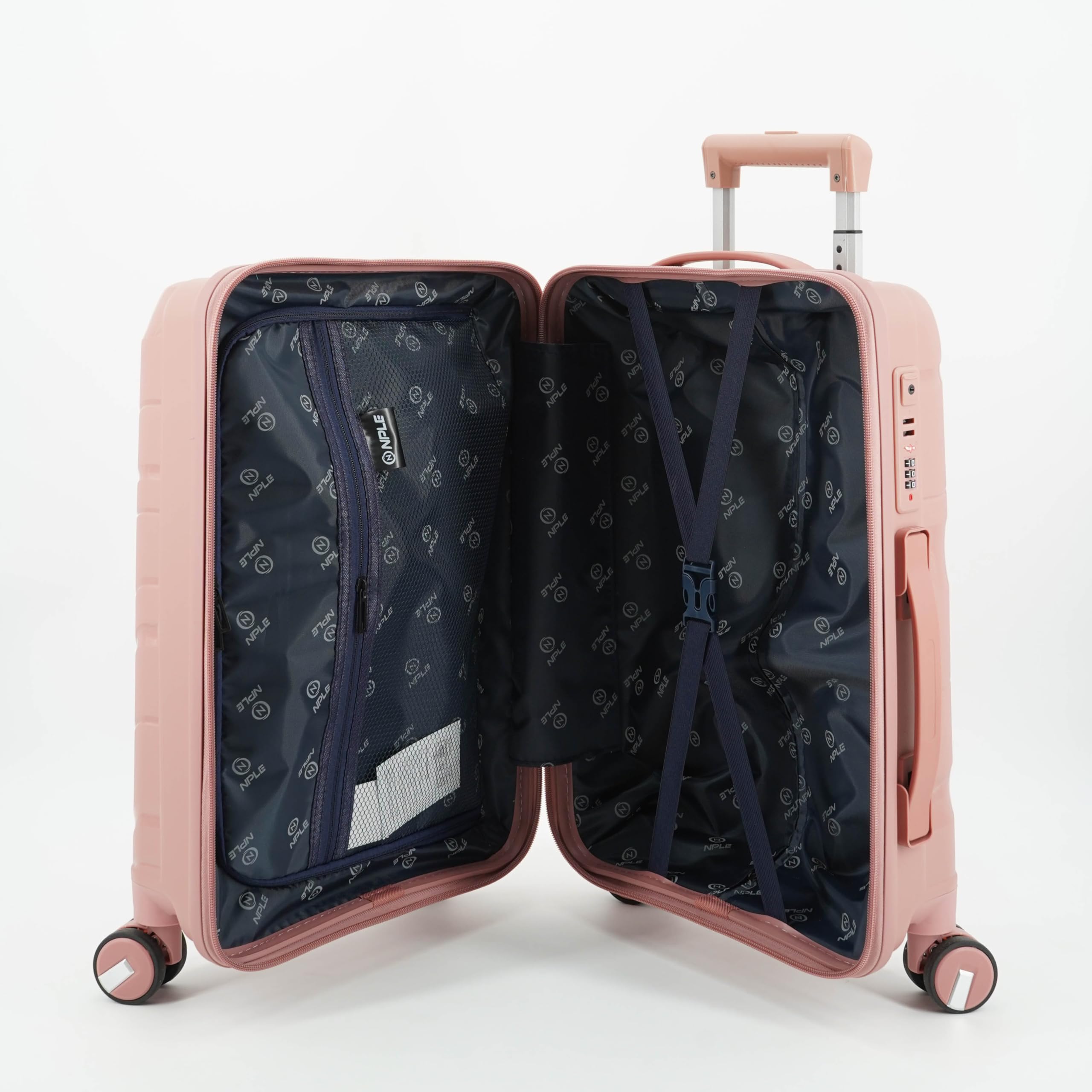 Valigia Trolley Bagaglio A Mano Colorata Ultraleggero Easyjet Doppia Ruota Zip Antifurto TSA Tessuto Interno 230D Realizzato in polipropilene (Rosa Antico, 20”- 55 X 40 X 24 cm)