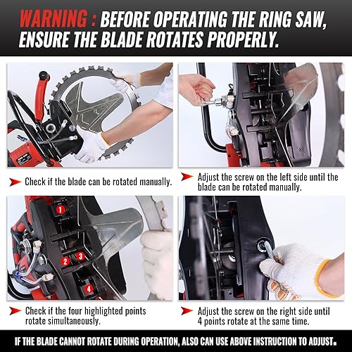 Miniatura 3 de YHK Sierra de anillo de hormigón de 16 pulgadas, máquina de corte de sierra de hormigón eléctrica toroidal de 3200 W, sistema de corte húmedo,
