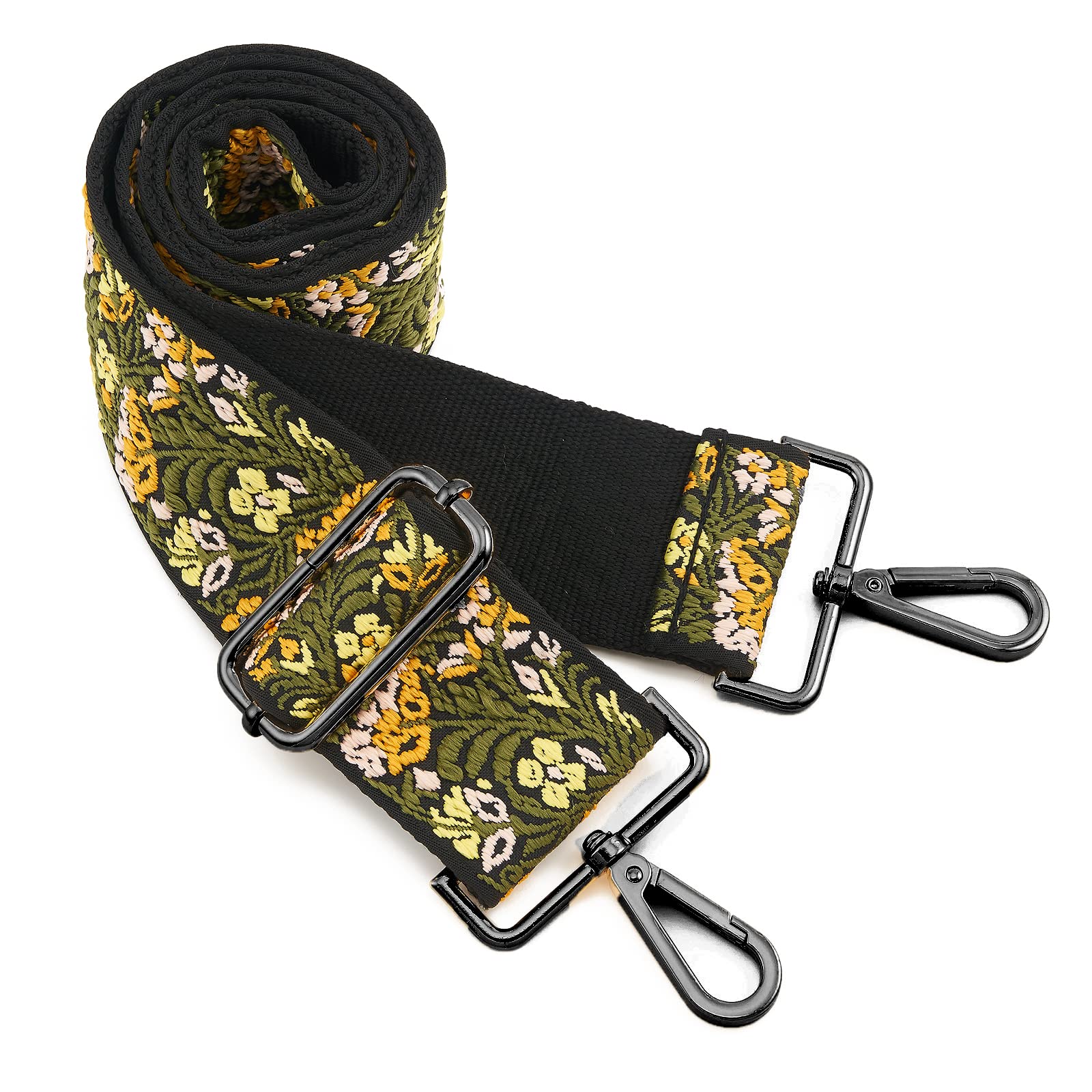 ZOOEASS Nickel Buckles Wide Shoulder Strap Adjustable Replacement Belt Gun Buckles Guitar Style Crossbody Bag Strap