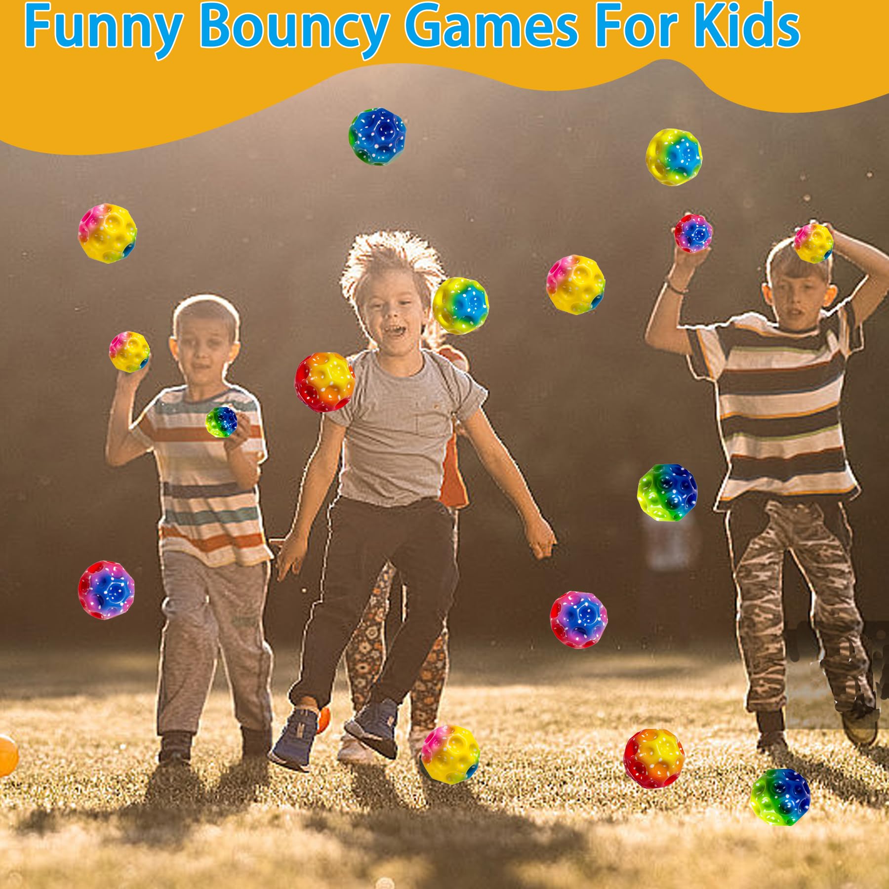 TZEKING 6 Stück Hohe Springender Gummiball,7 cm,Hüpfende Bälle in 6 Farben,Leicht zu Greifen,Geschenke für Jungen und Mädchen,Geeignet für Erwachsene zum Stressabbau - 5