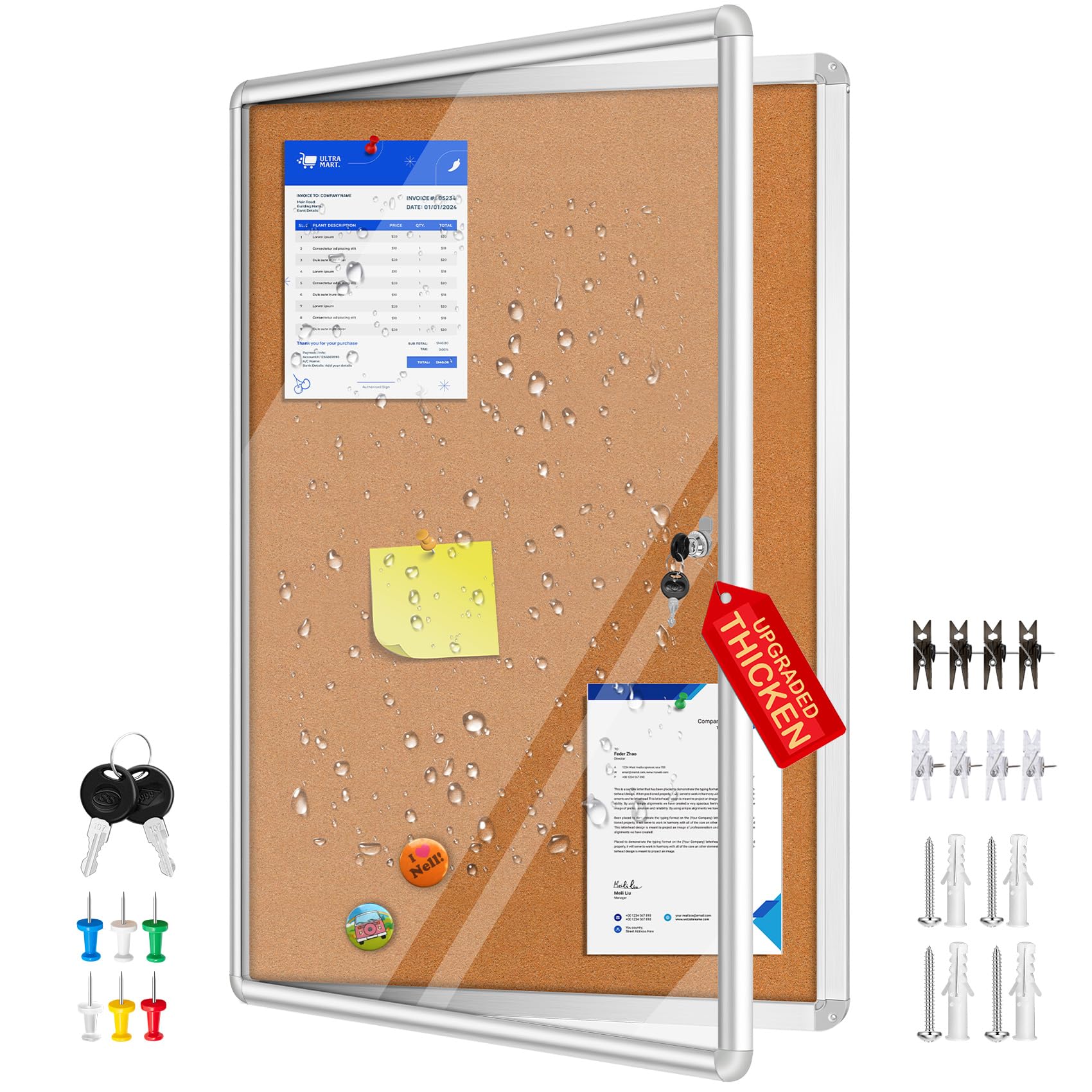 Tablero de anuncios cerrado (36 x 24 pulgadas)
