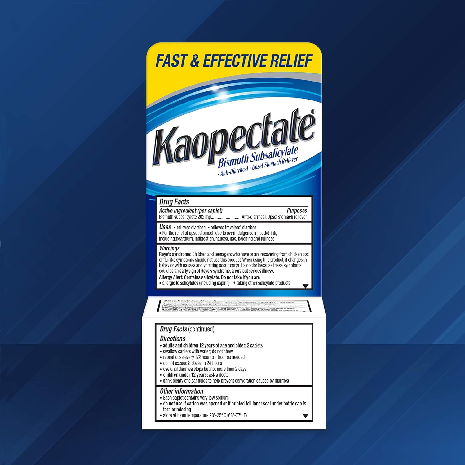Kaopectate Multi-Symptom Anti-diarrheal and Upset Stomach Reliever, 28 Count : Health & Household