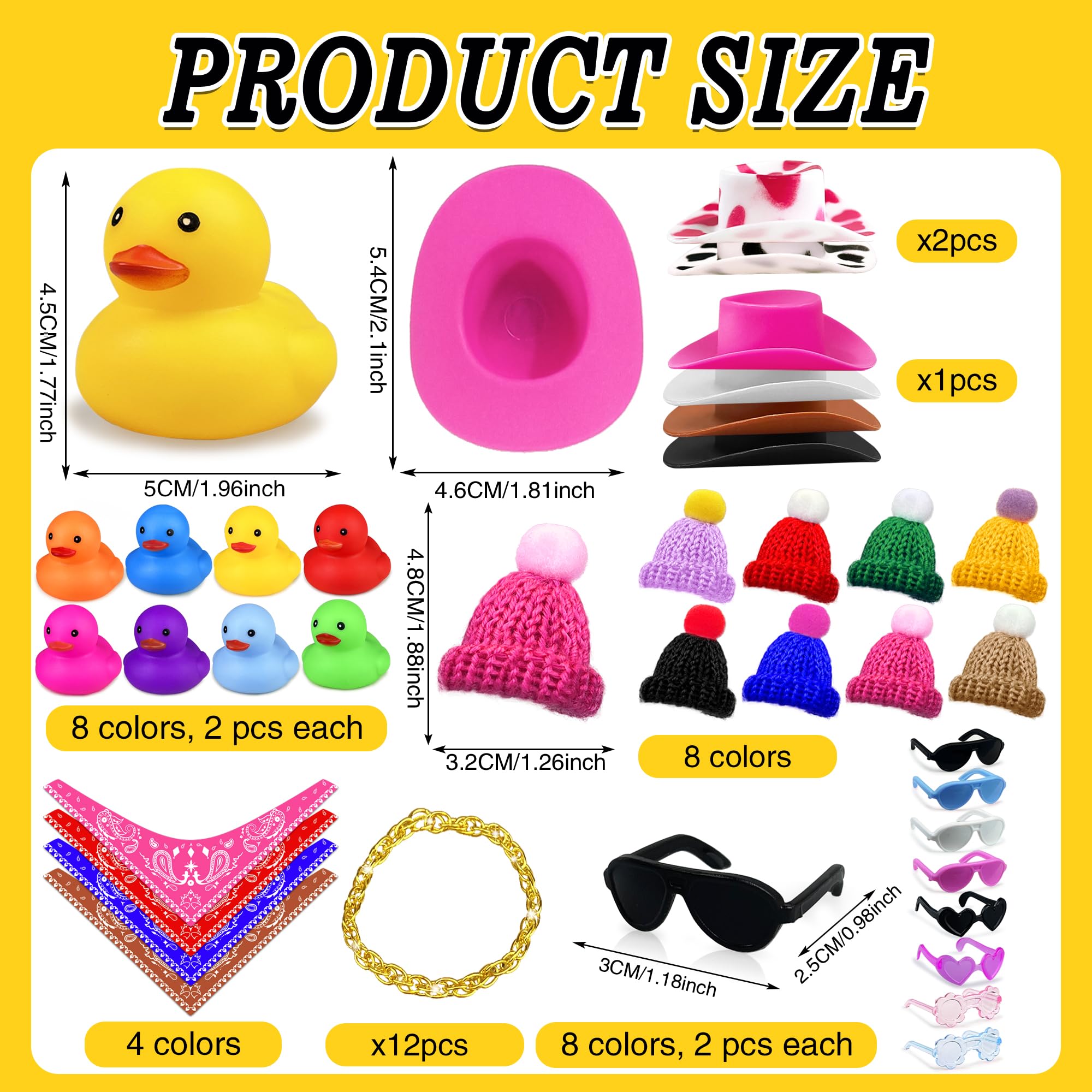 Amazon.com: 16Set 64PCS Mini Duck Toys Bulk Decoration with Hat