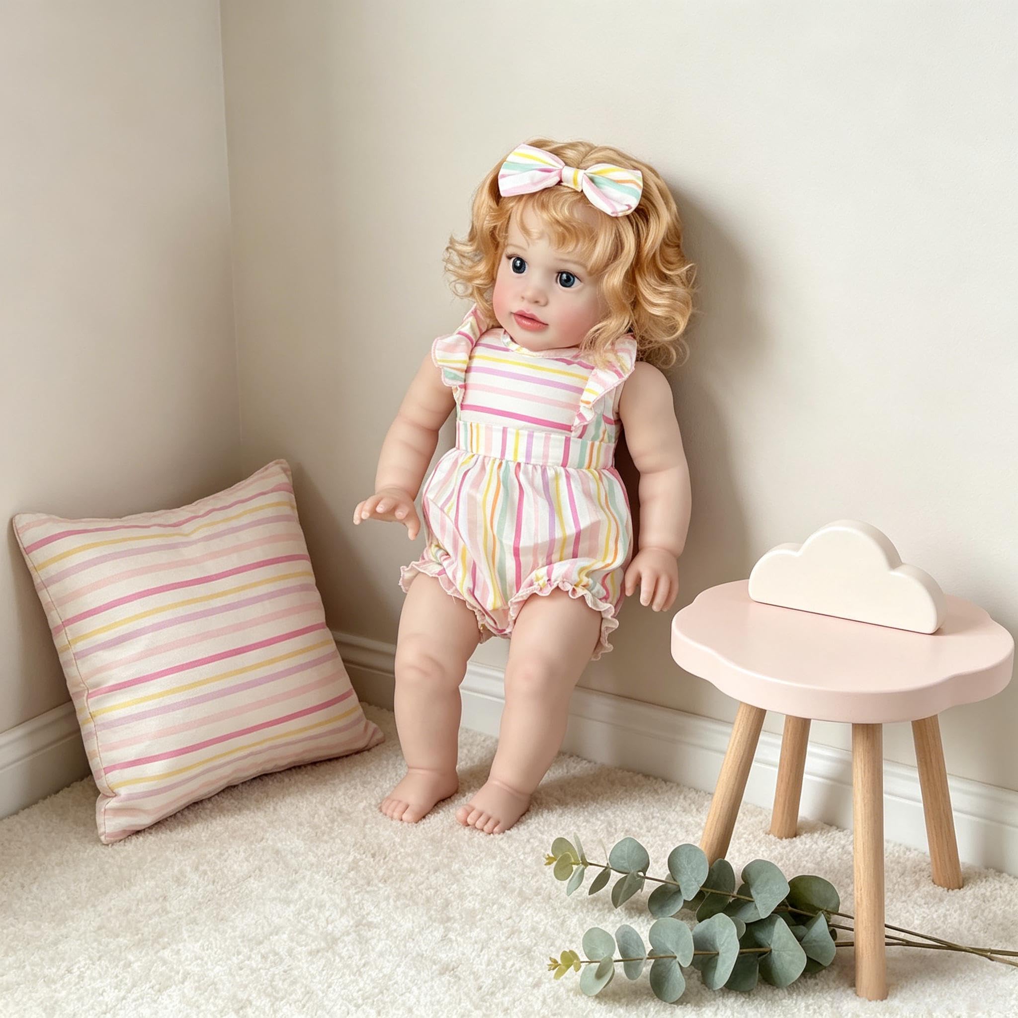 Muñeca Realistas Reborn Niña 26 Pulgadas 66 cm Muñecas Bebé Reborn Tamaño Grande, Muñeco de Bebé Realista Cuerpo De Tela Suave, Que se ve Real Recién Nacido Muñeca para Niños