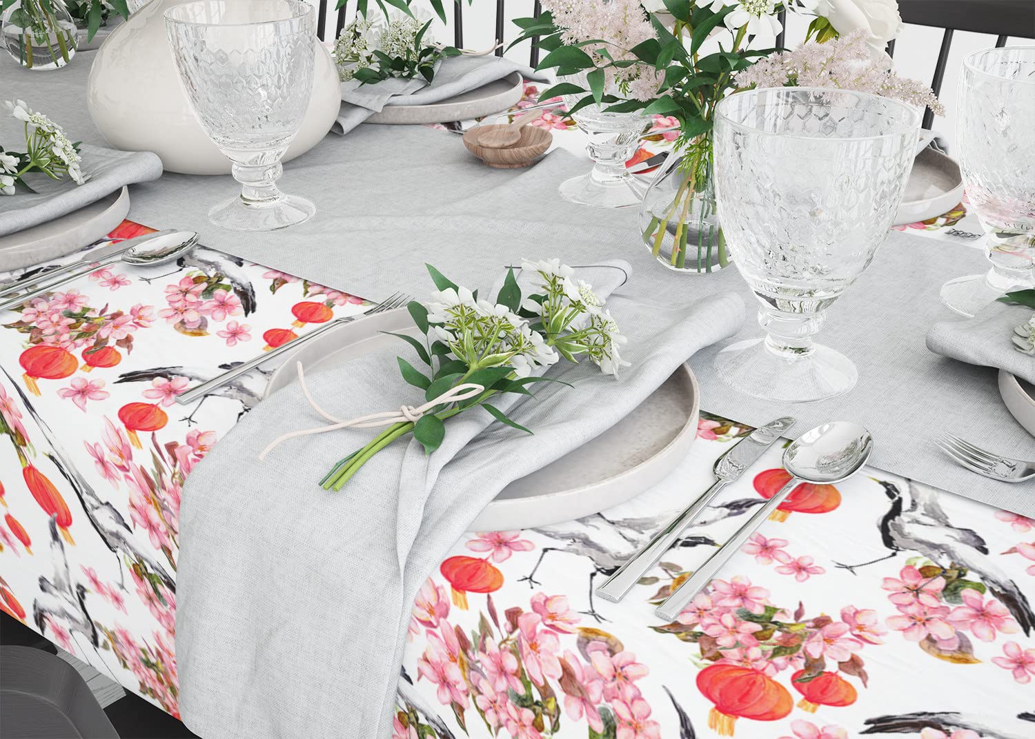 Nappe Rectangulaire 100% Lin Blanc Mystère De Chine - Neuve Avec étiquettes