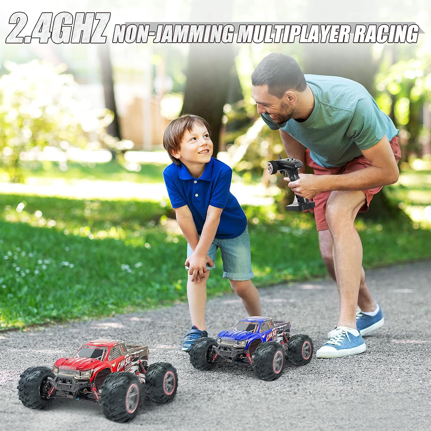 RC Cars for Adults 46KM/H 1:10 Scale Large High Speed Remote Control Car,4WD Rc Trucks 2.4GHz Off Road Monster Truck for Boys,All Terrain Electric Toy with Extra Shell,2 Battery,Gifts/Toys for Kids : Toys & Games