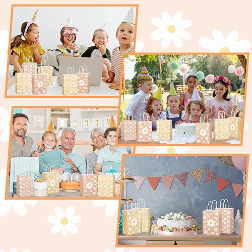 Miniatura 6 de Glenmal 24 piezas de bolsas de regalo con flores de margarita amarillas a granel, bolsas de regalo con flores de margarita boho, bolsas de golosinas