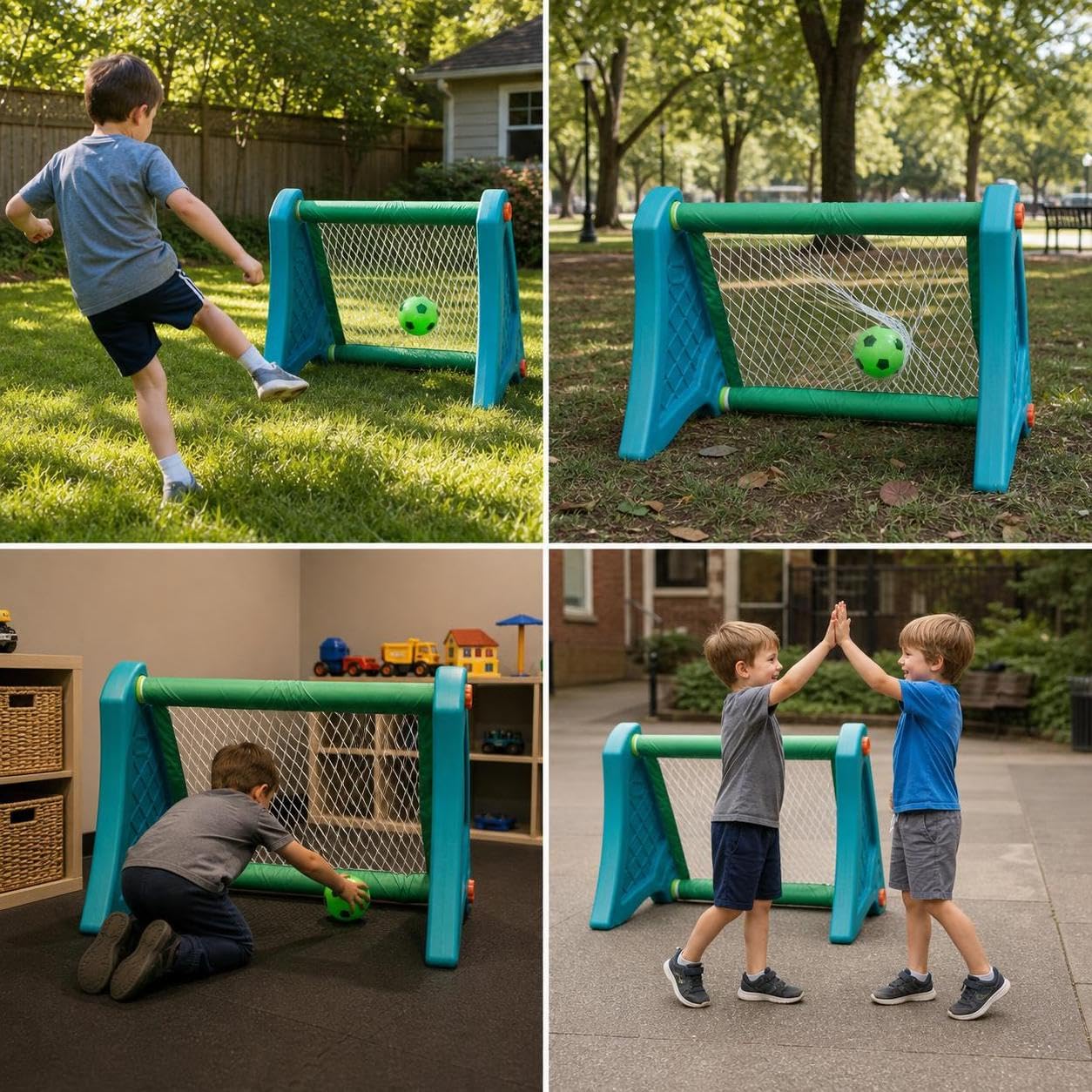 Mini Portería Fútbol Portátil para Niños, Juego Infantil Plástico para Interior y Exterior, para el Juego