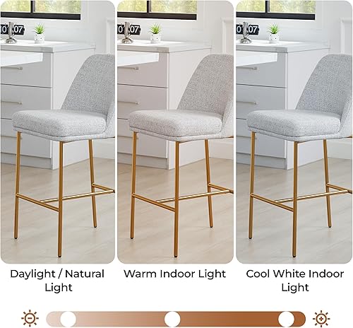 Miniatura 6 de CHITA Juego de 2 taburetes de bar de altura de mostrador, taburetes de bar de metal para isla de cocina, altura del asiento de 27 pulgadas de alto,