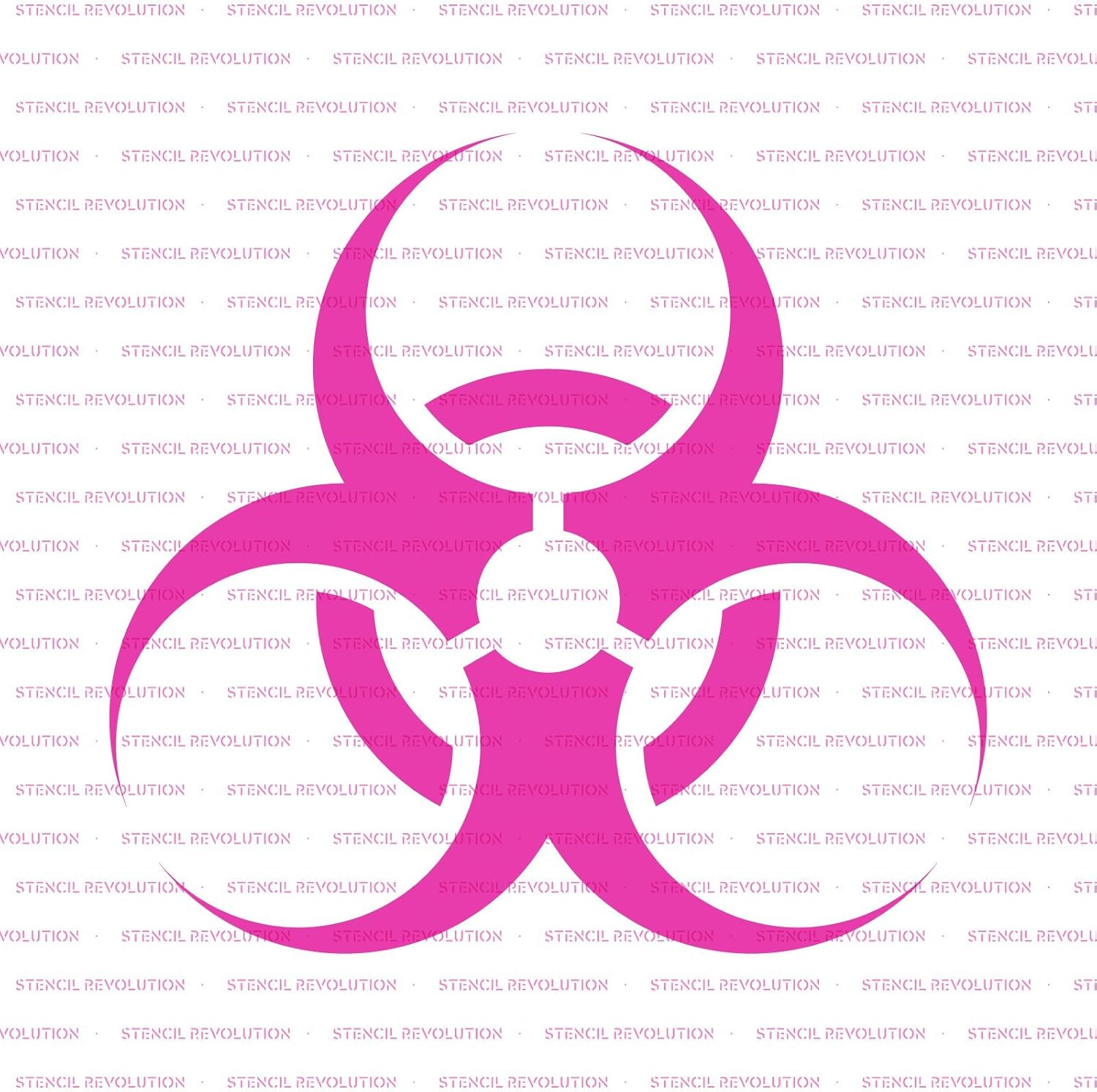 Biohazard Gas Mask Stencil - Hazard Symbol, Reusable