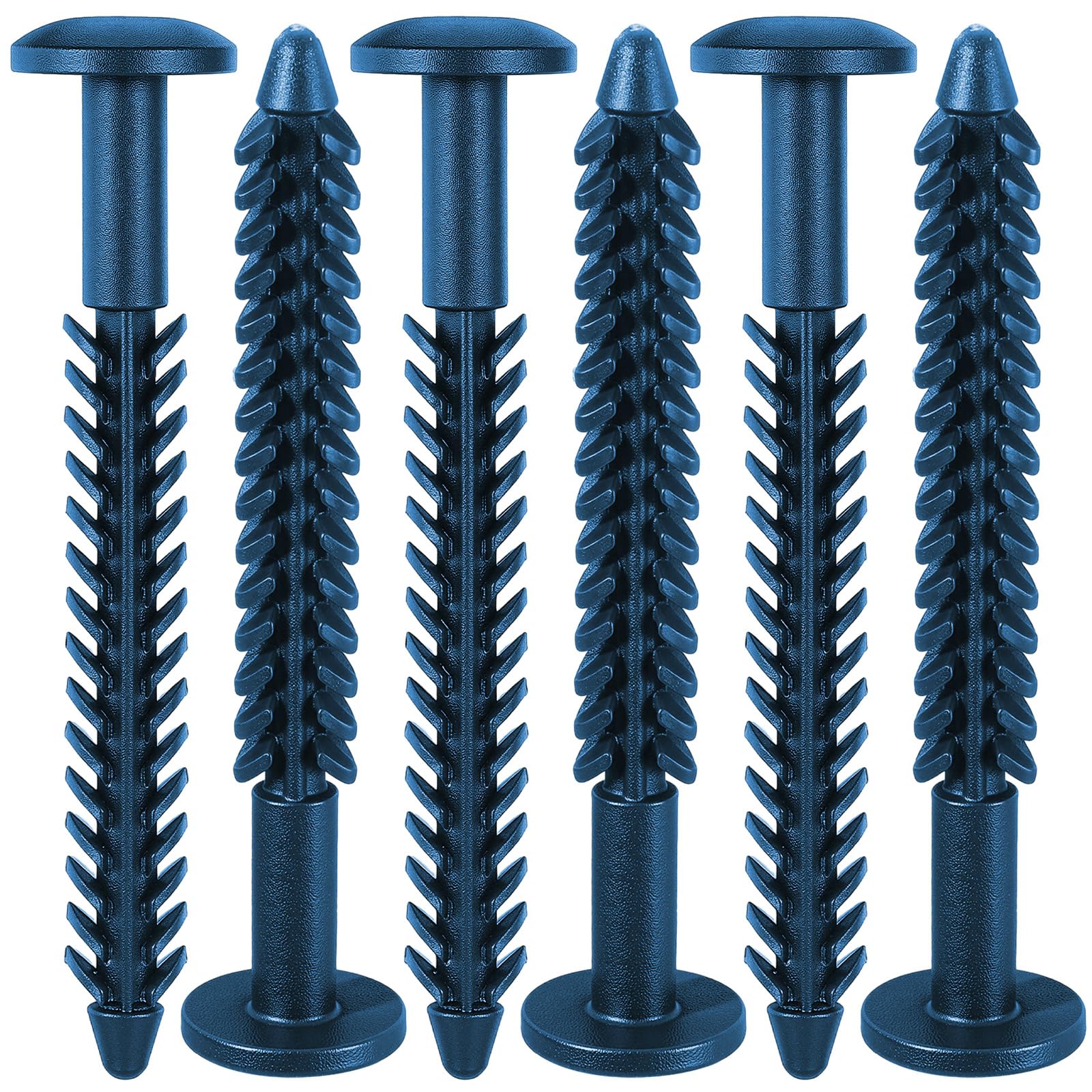 MorningRo 6 Pack Vinyl Shutter Fasteners Plastic Shutter Screws Window Shutters Exterior Spike Loks for Installing Decorative Exterior Vinyl Shutters (Classic Blue)