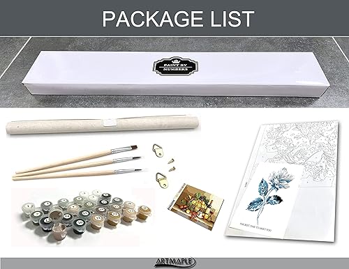 Miniatura 5 de Artmaple Pintura por números para adultos principiantes, opción de regalo ideal para cumpleaños o cualquier festival, kit de pintura acrílica de