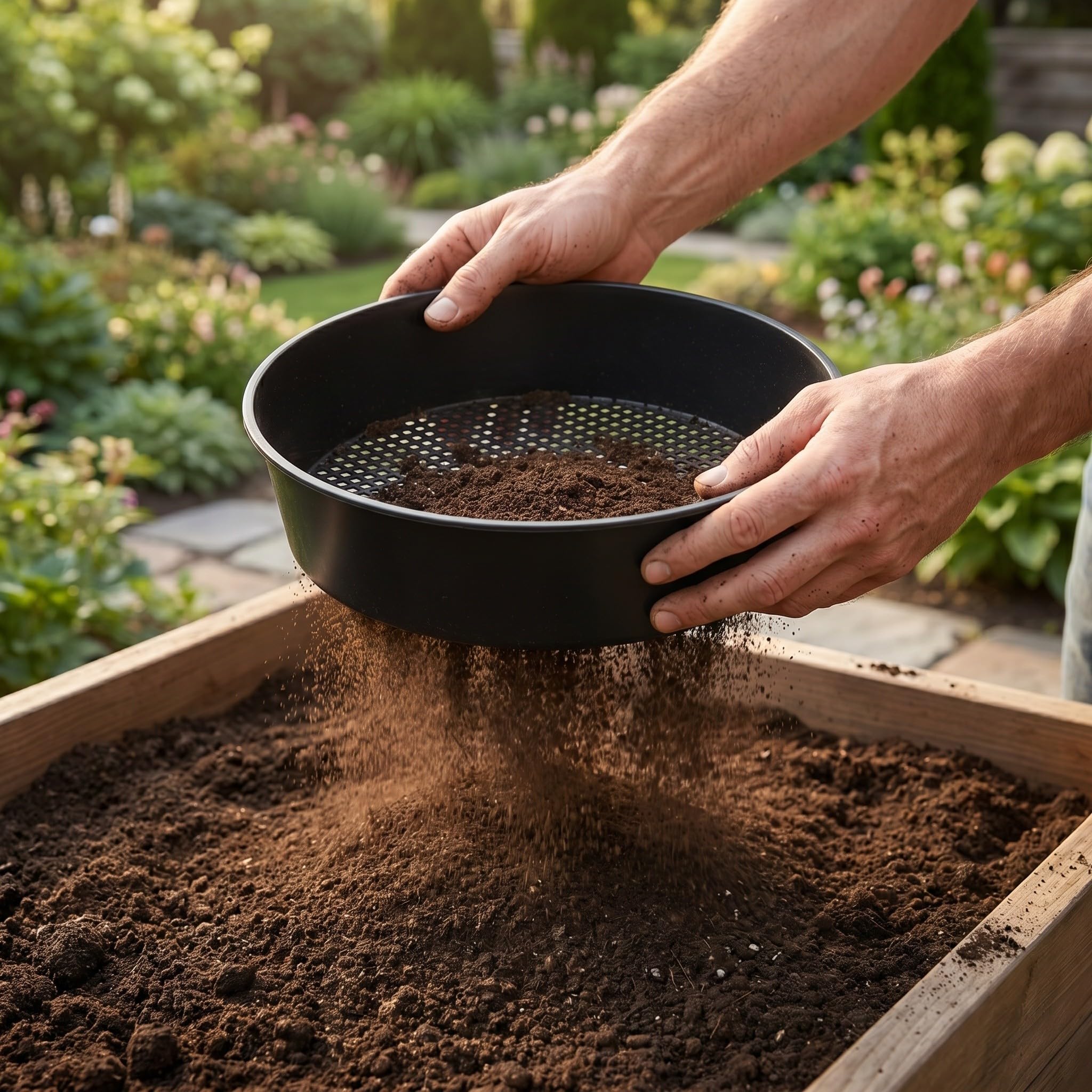 Lurrose Lot de 6 Tamis à terreau pour bonsaï : Tamis de Jardin à Mailles de 20 cm (8 Pouces) – Filtre à terreau – à Mailles de 5 mm pour Le rempotage de bonsaïs, Le semis, Le lombricompost et