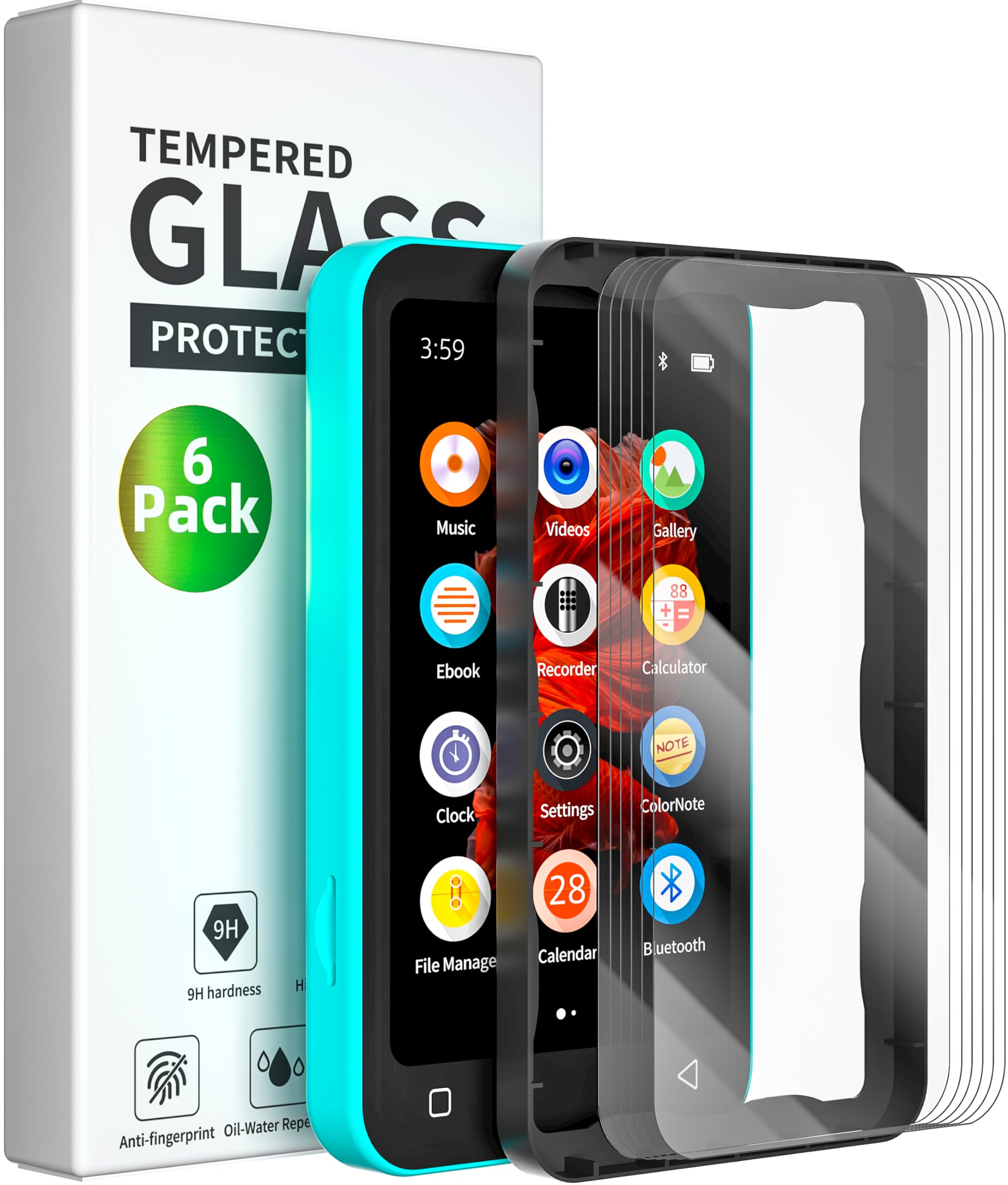 Protections D'écran Pour Lecteur MP3 TIMMKOO Q8 - Lot De 6 Films TPU HD Transparents | Anti-rayures, Oléophobes - 12