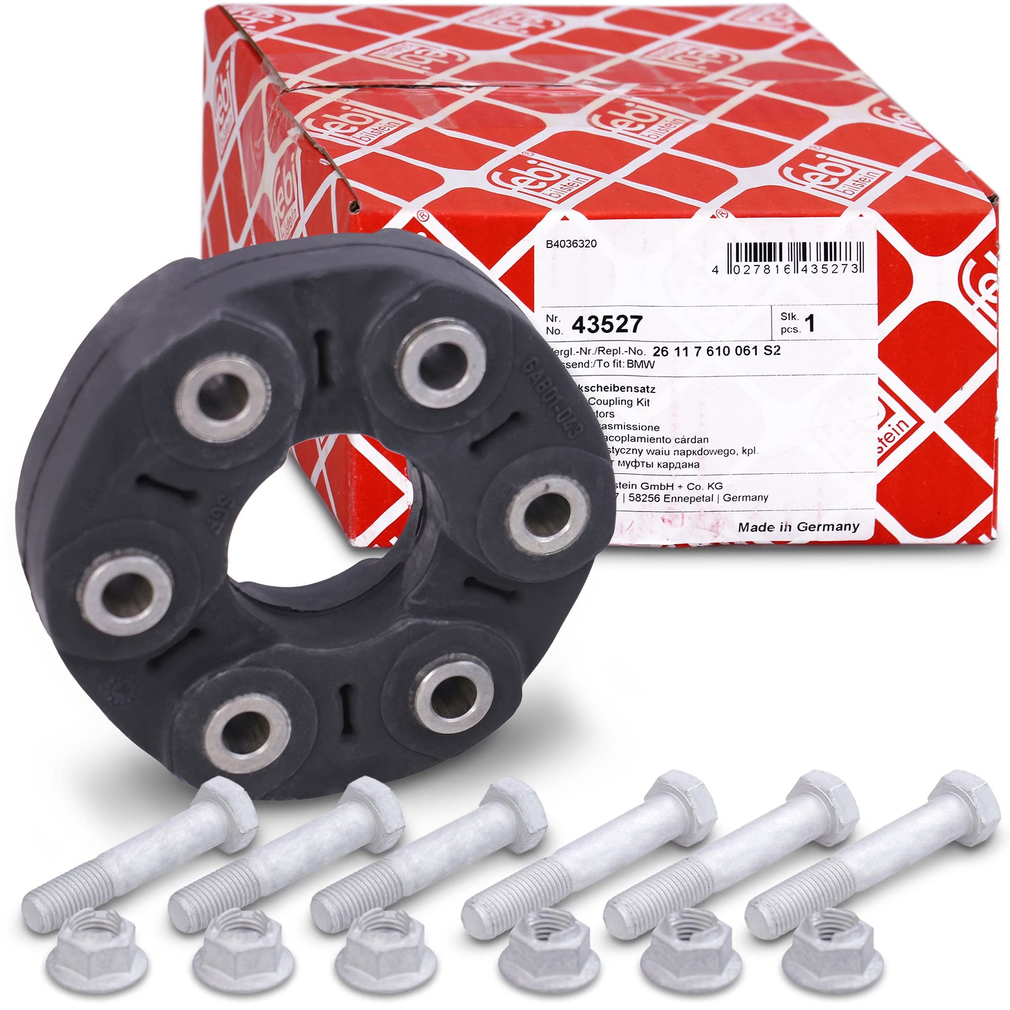 FEBI BILSTEIN Drive Shaft Coupler BMW 43527 26117546425,26117546425S2,26117610061 Joint, propeller shaft 26117610061S2