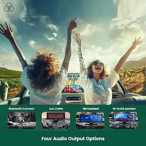 Miniatura 5 de TravelPlay Pantalla táctil de 10.3 pulgadas, accesorios estéreo portátiles inalámbricos para automóvil, CarplayAndroid Auto, cámara frontal y