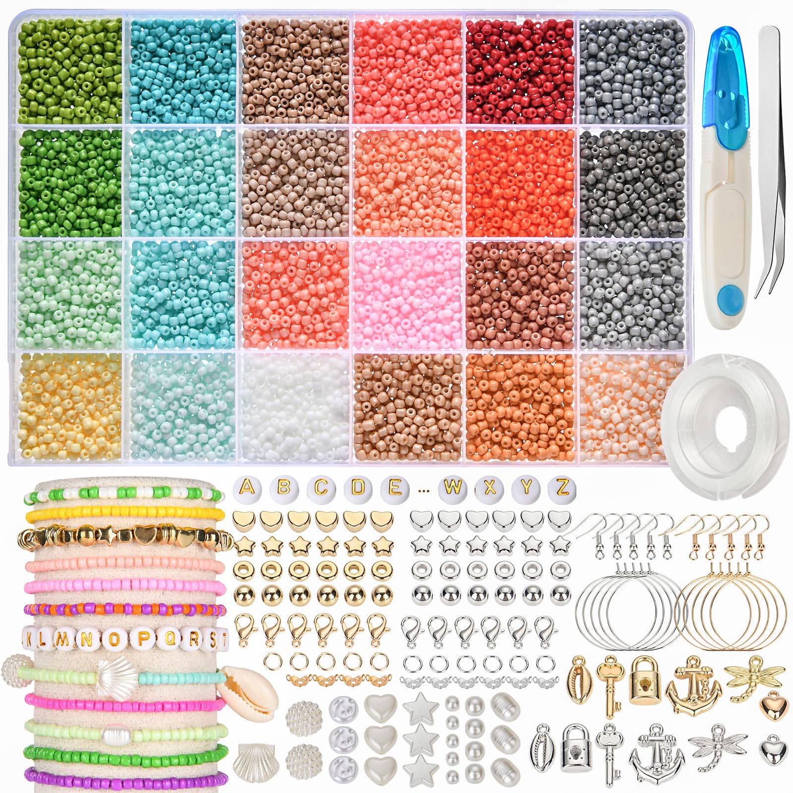 DIY Schmuck Perlen Set Gold Silber - 1520 Stück Perlen 4-18mm Für Armbänder