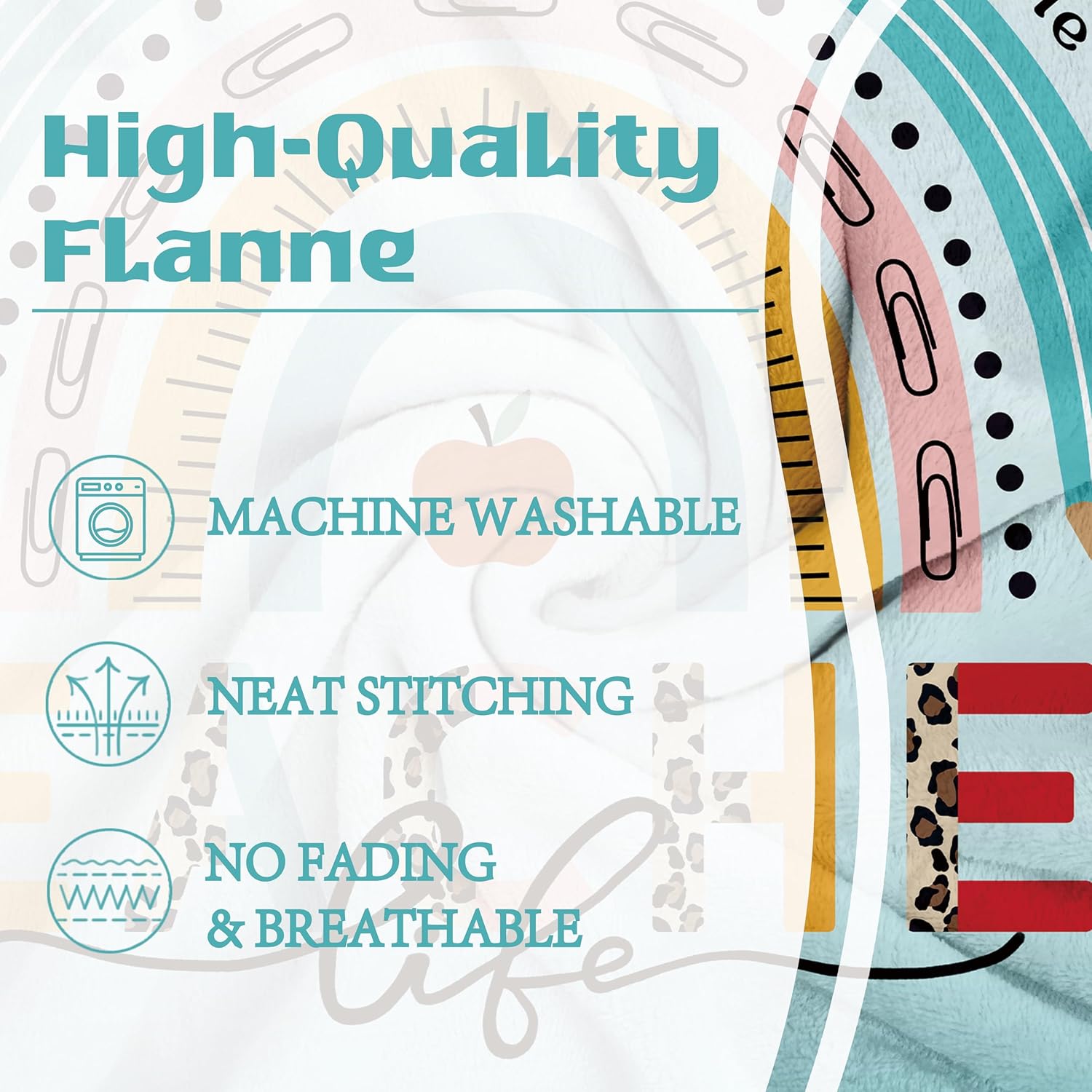 Teacher Gifts Teacher Blanket Teacher Appreciation Gifts for Teacher's Day, Graduation, Retirement, Thanksgiving, Christmas and Back to School, Teacher Blankets Throws 60"x50" - Image 6