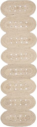 Miniatura 2 de Safavieh Natural Fiber Collection NF365A - Alfombra de camino de yute tejida hecha a mano con trenzado de granja de 2 pies 3 pulgadas x 10 pies,