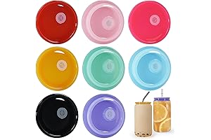 Colorful Glass Lids for 16oz Libbey Cups with Lids and Straws