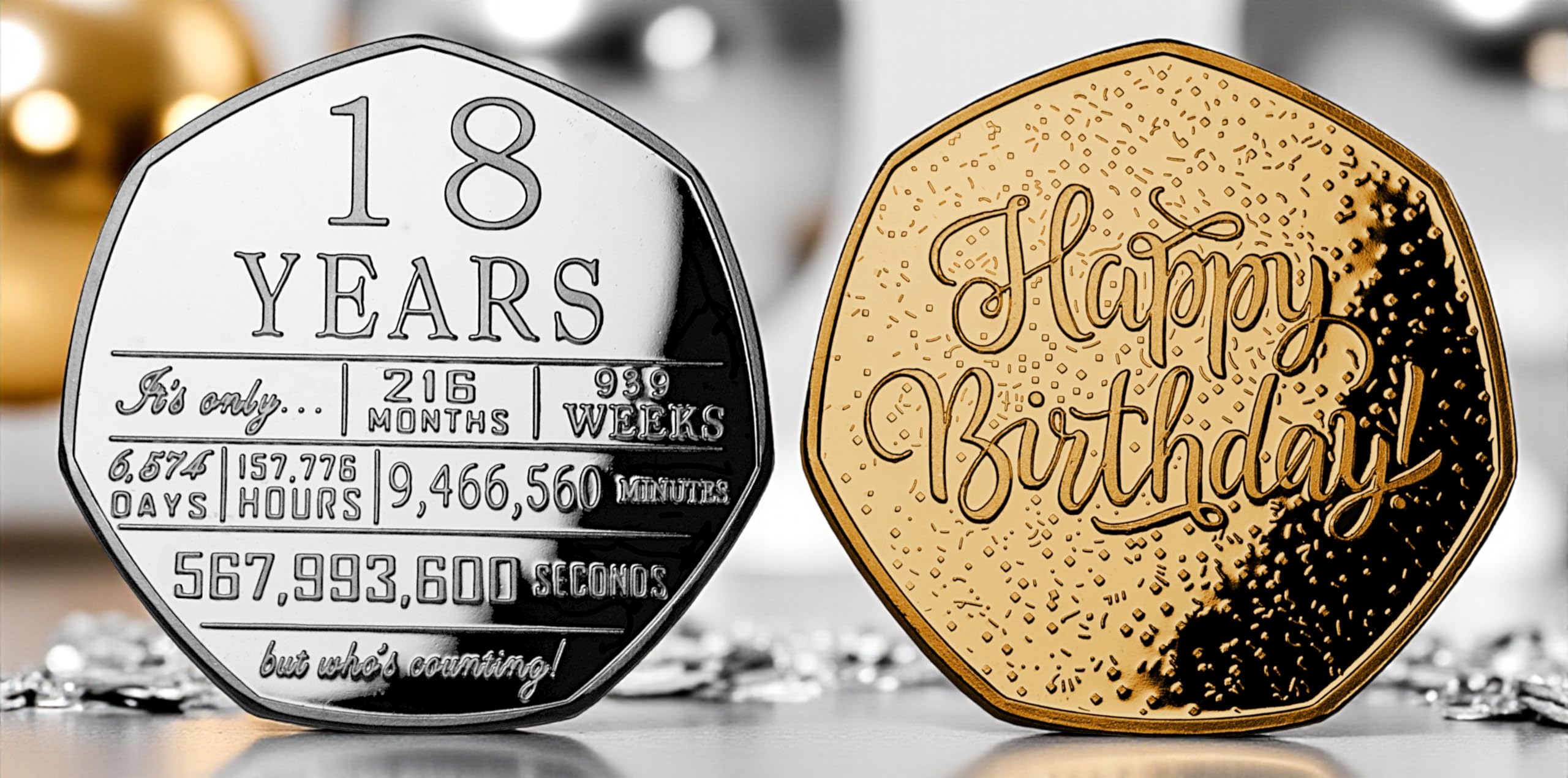 The Commemorative Coin Company Gold And Silver Pair Of 18Th Birthday Silver And 24Ct Gold Commemoratives. Celebrating 18 Years. Congratulations/Party/Celebration/Ideas Gift/Present.