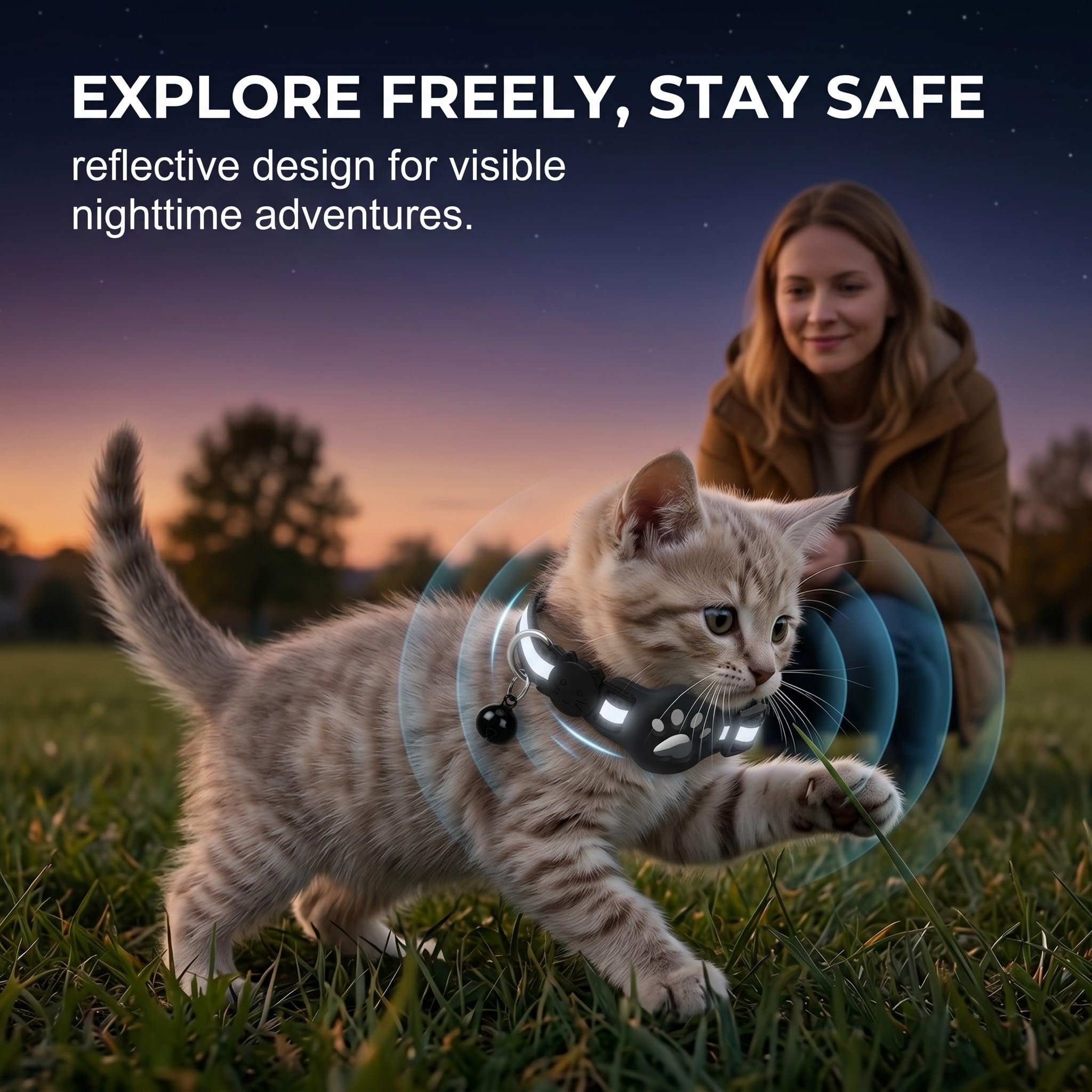 1 Collare Gatto per Airtag con Riflettente, Collare Elastico per Gattini con Supporto Compatibile con Airtag, Set 1 Rosso, Accessorio per Animali, Protezione e Sicurezza