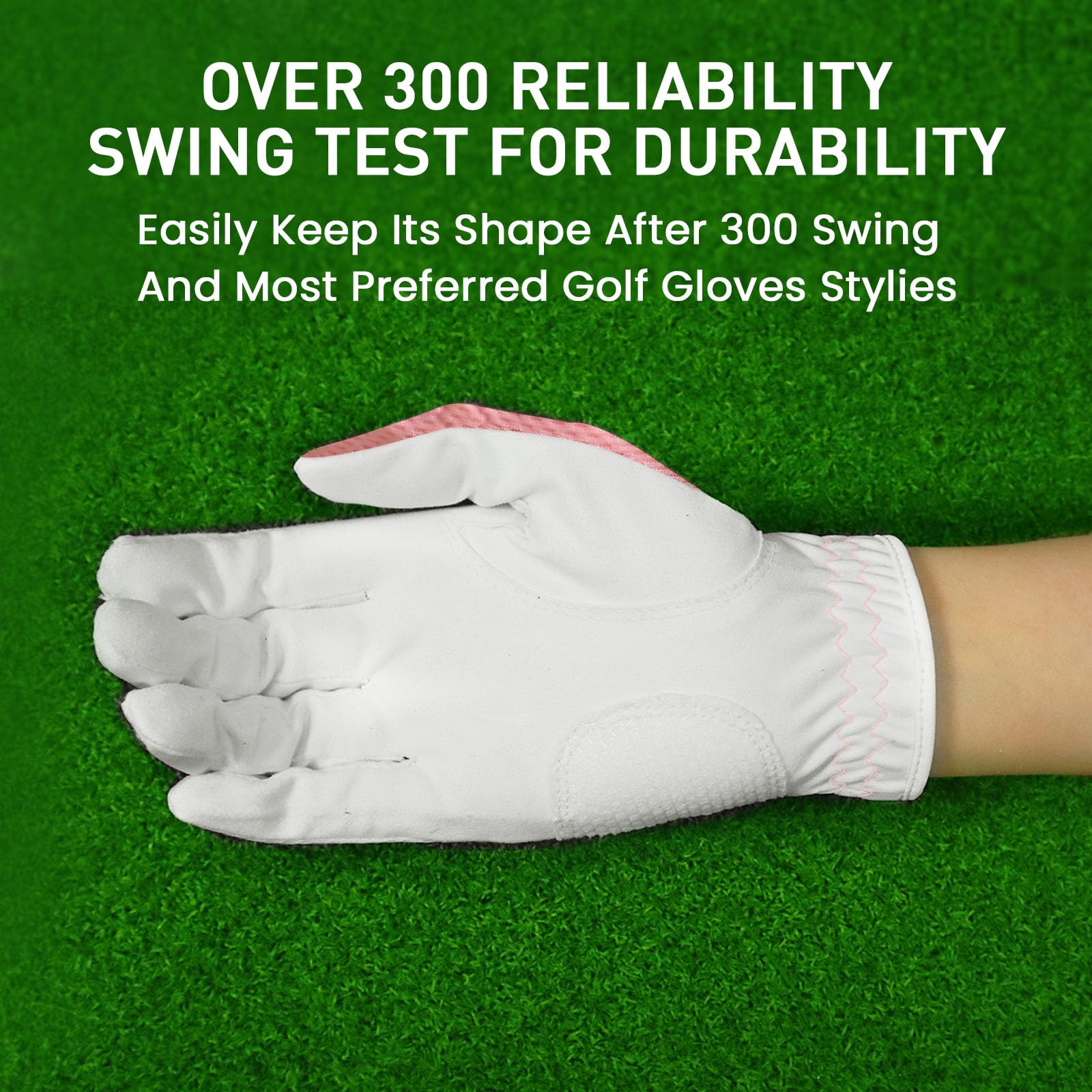 FINGER TEN Women’s Golf Glove Left Hand Right Microfiber Grip Rain Hot Wet All Weather Both Hand Pair - Image 4