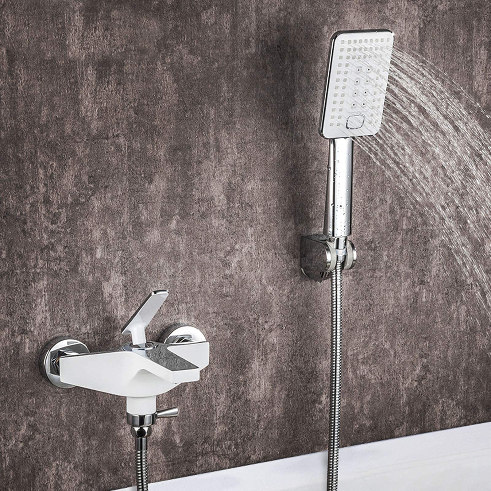 Colonne de douche thermostatique chromée encastrée avec double poignée LWX