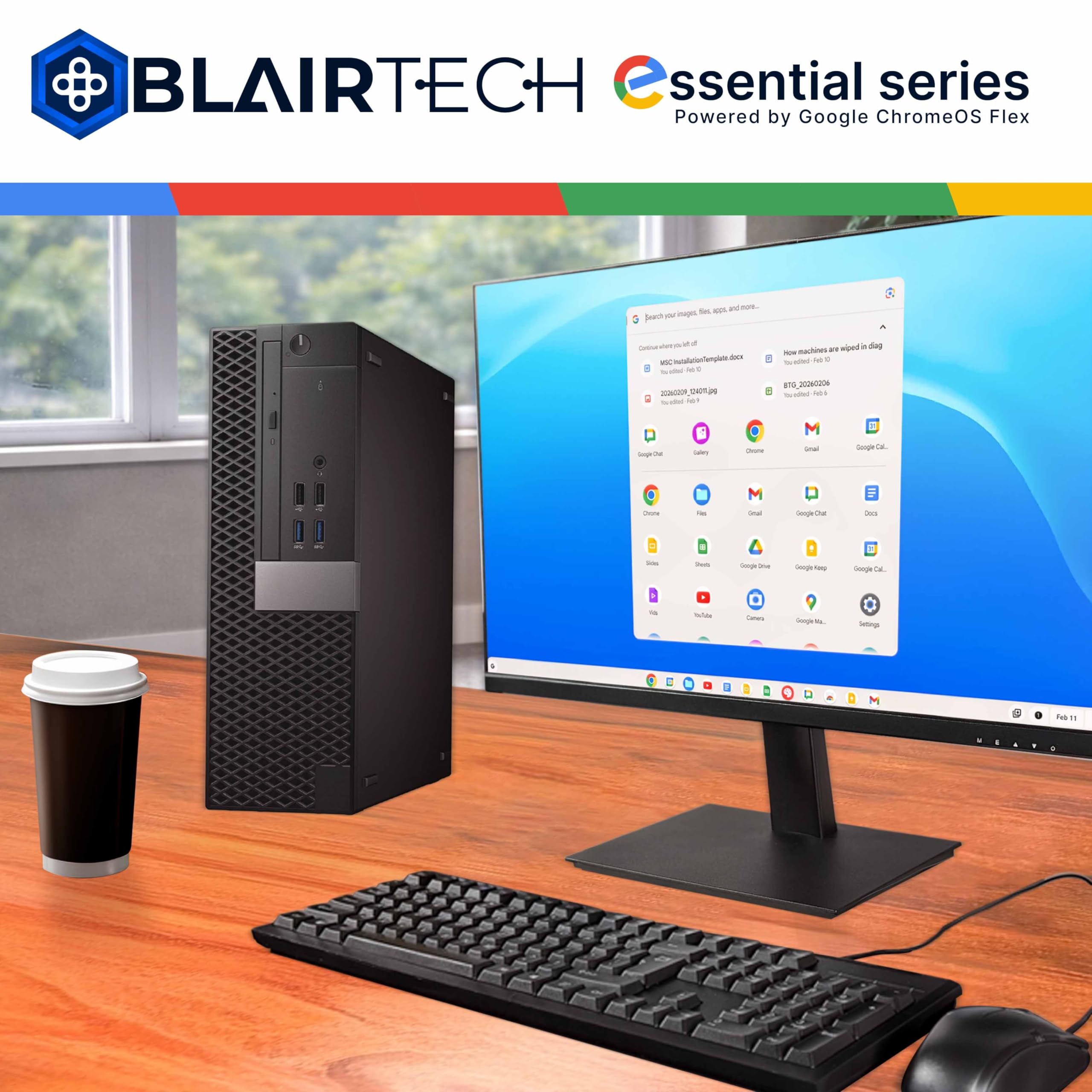 Blair Tech Desktop Computer PC – Essential Series – Intel Core i5, 8GB RAM, 256GB SSD, WiFi 6, Bluetooth, HDMI & DisplayPort – Powered by Google ChromeOS Flex (Renewed) - 5