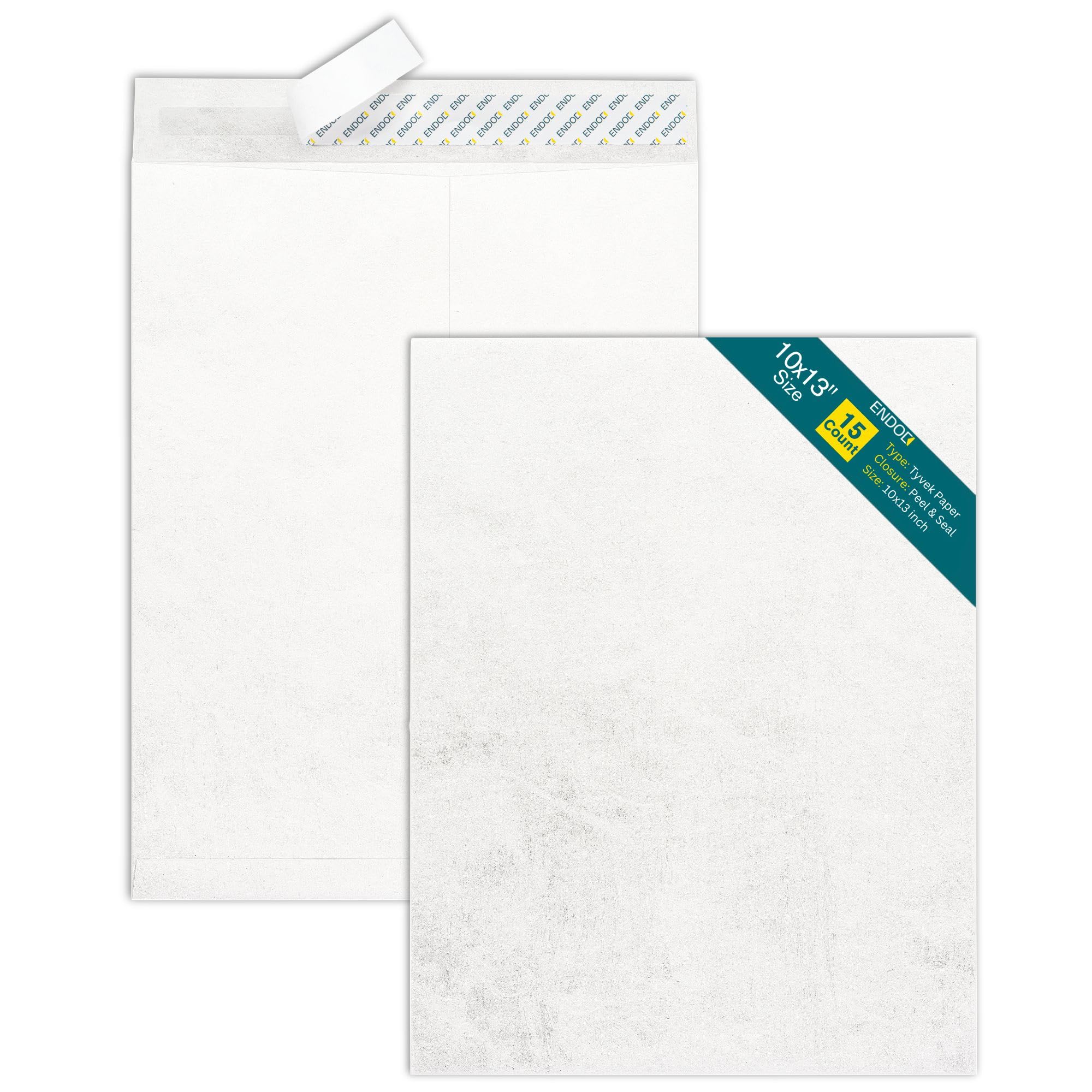 Tyvek Koperty - wytrzymała, profesjonalna wysyłka z odporną na rozdarcia konstrukcją EnDoc Tyvek i łatwym samouszczelniającym się zamknięciem, białe, opakowanie zbiorcze 20-10 x 13