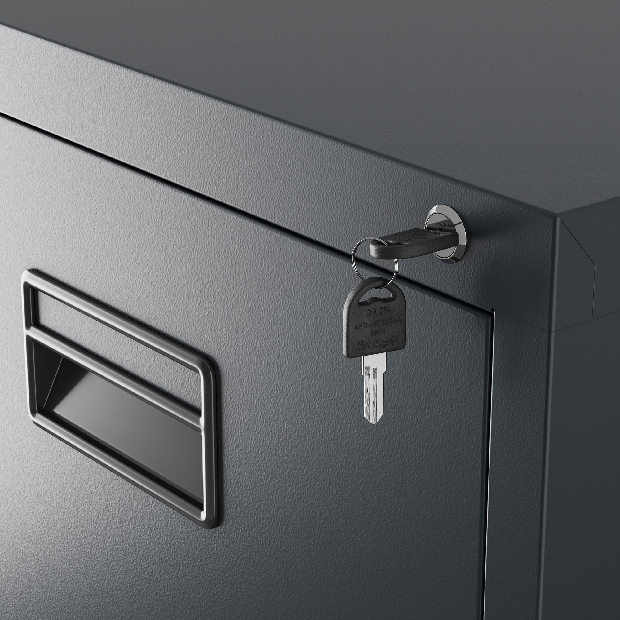 Jan Nowak Armoire pour Dossiers Suspendus Métallique avec 5 Tiroirs Revêtement en Poudre Tôle d'acier Anthracite