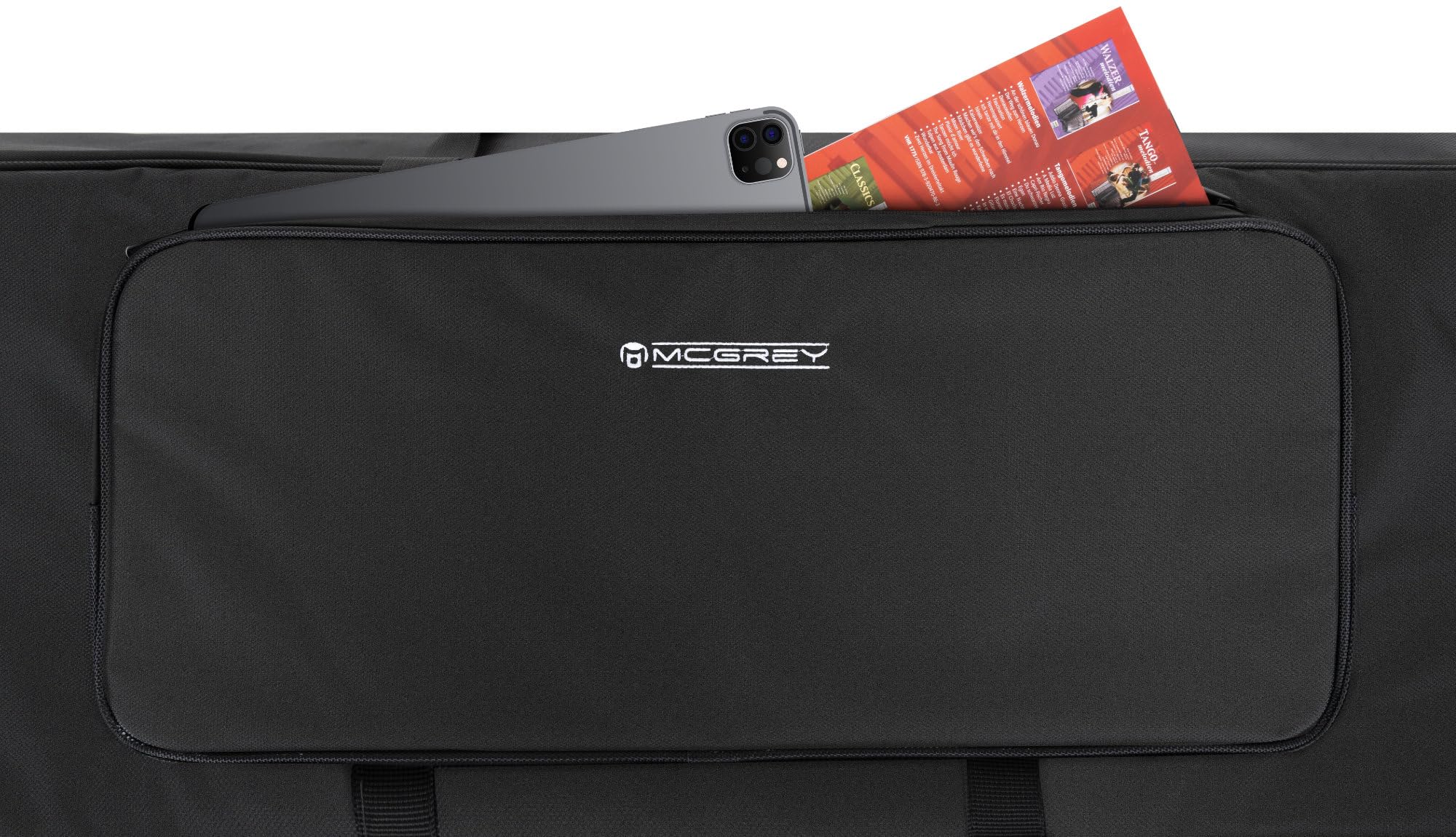 McGrey KBT-3222-88 Keyboardtrolley, Maniglia con chiusura a strappo | Valigia leggera con ruote per pianoforti con 88 tasti, Materiale idrorepellente, protegge da umidità e polvere, Peso: 3 kg