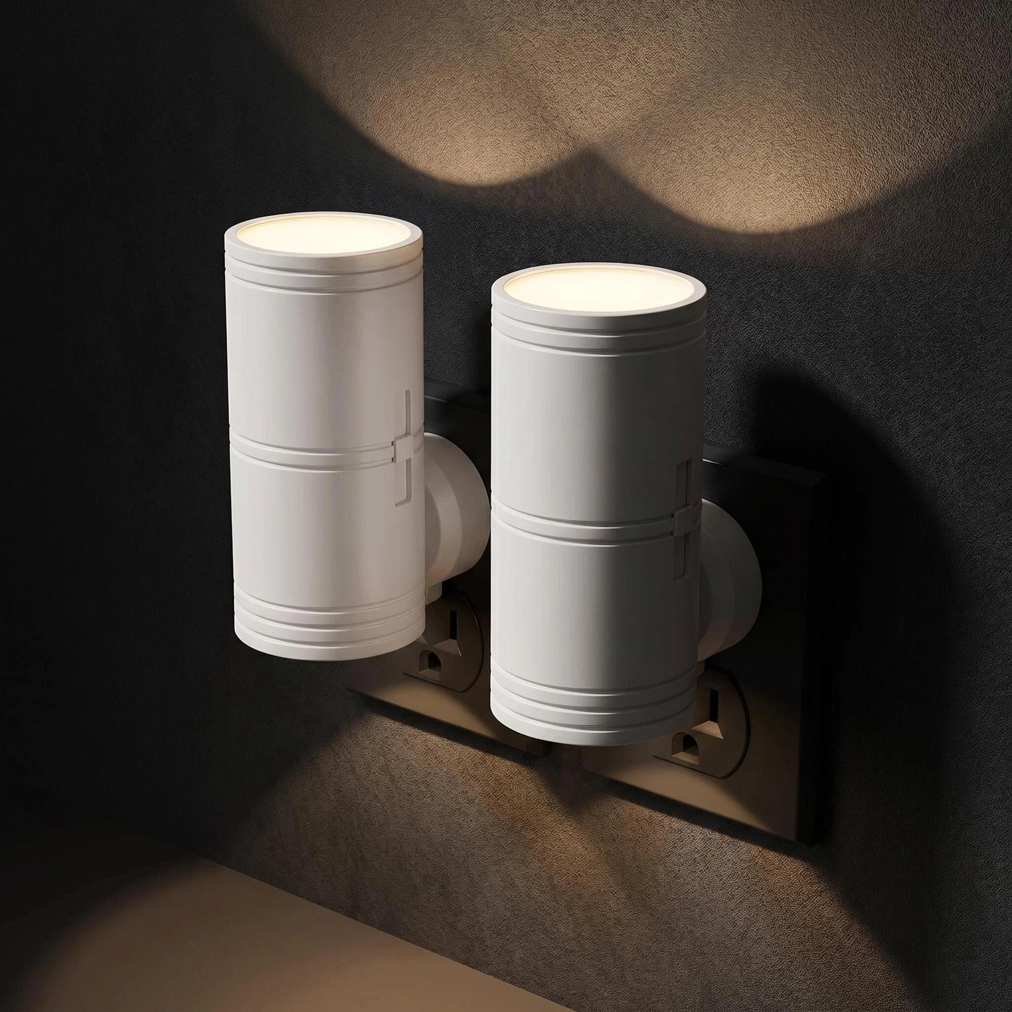 Likelgn Nachtlicht zum Einstecken in die Wand, dimmbares LED-Nachtlicht mit Dämmerungssensor, weiches weißes Licht, für Flur, Badezimmer, Schlafzimmer, Weiß, 2 Stück