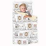 JumpOff Jo Nap Mat for Kids - Cozy Kids Rest Mat with Removable Pillow and Ultra Soft Blanket for Preschool, Daycare, and Sleepovers - Zoo Train