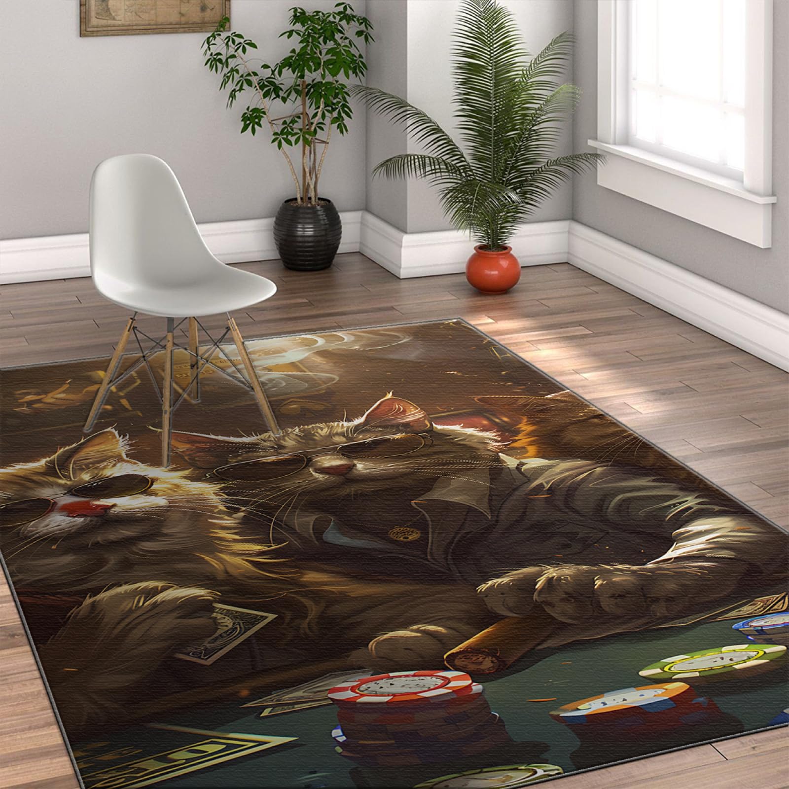 Tappeti morbidi per gatti 200x300cm Tappeti per carte da gioco per gatti Tappeti divertenti per l'ufficio Tappeto a pelo basso moderno lavabile in lavatrice morbida per la casa