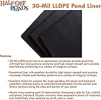 Vista 3 de HALF OFF PONDS - Revestimiento de estanque LLDPE de 5 pies x 15 pies de 30 mil para estanques, lagos y cuencas de retención