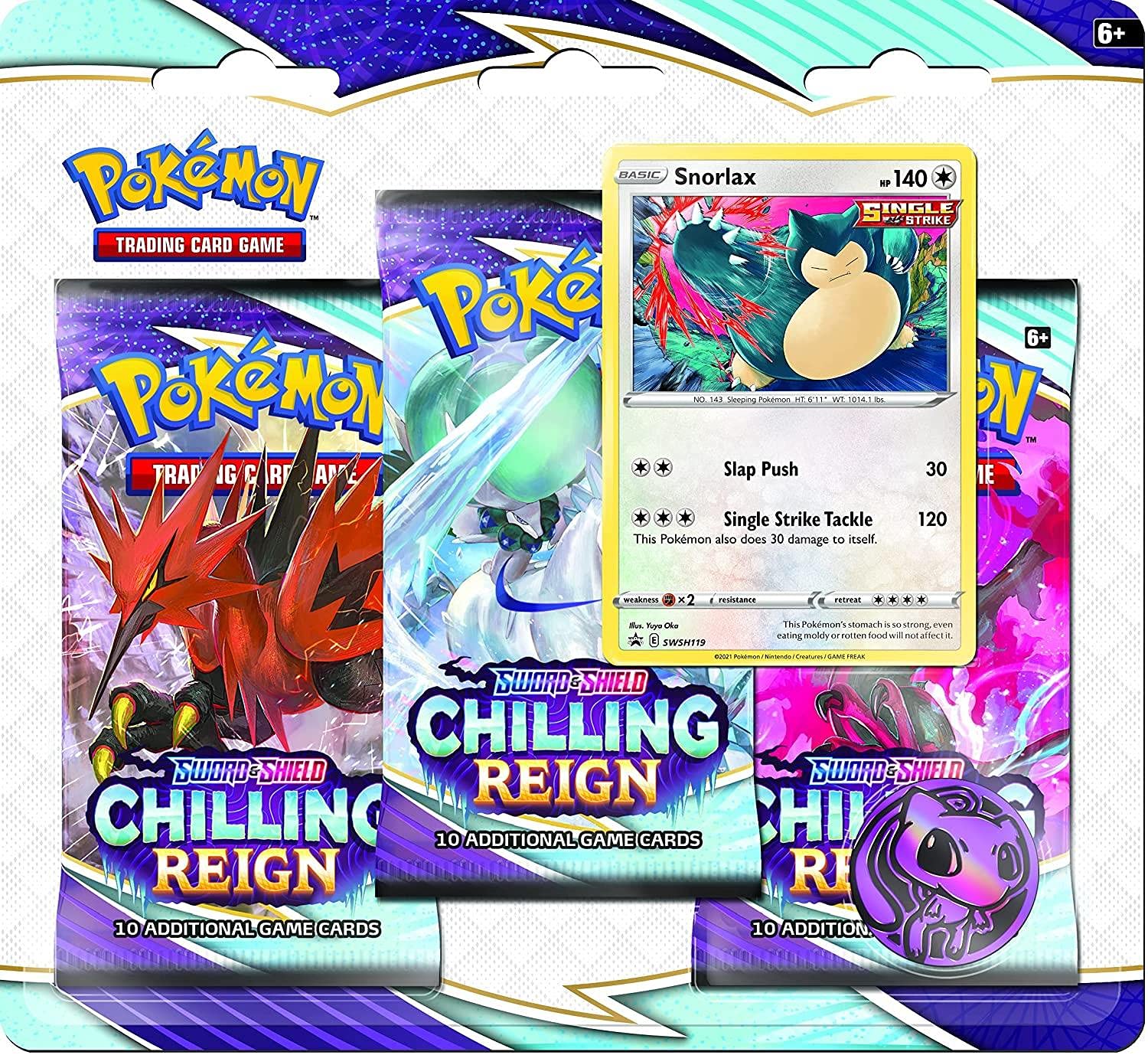 Amazon.com: Pokemon Sword & Shield Chilling Reign 3-Booster Pack