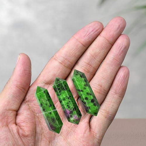 Vista 108 de Amazing Gemstone Puntos de cristal de amatista, cristales curativos y piedras a granel, paquete de 3 puntas curativas de doble terminación