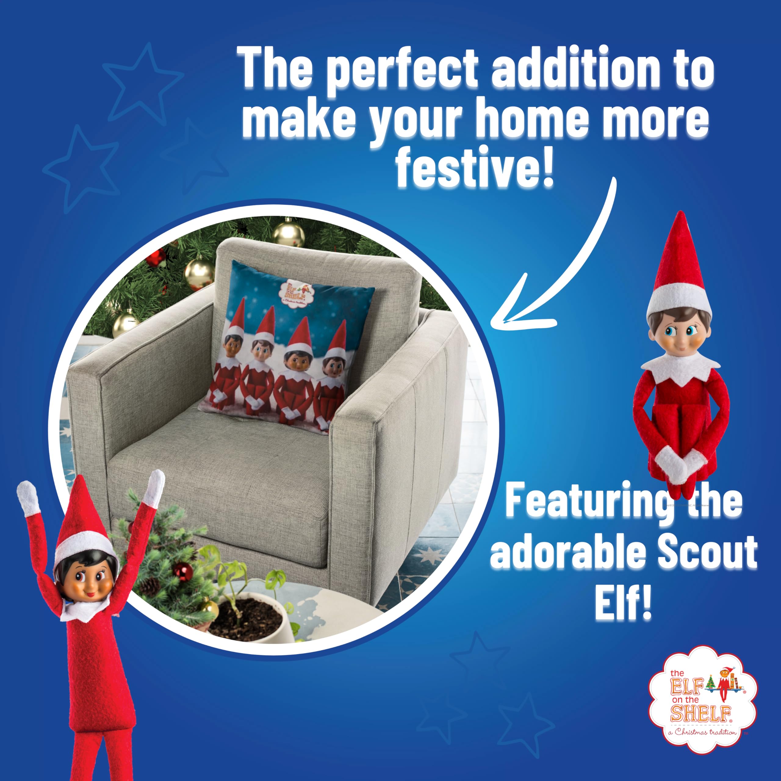 The Elf on the Shelf Childrens Christmas Cushion : Official Accessory for Bedroom Living Room or Playroom - Image 4