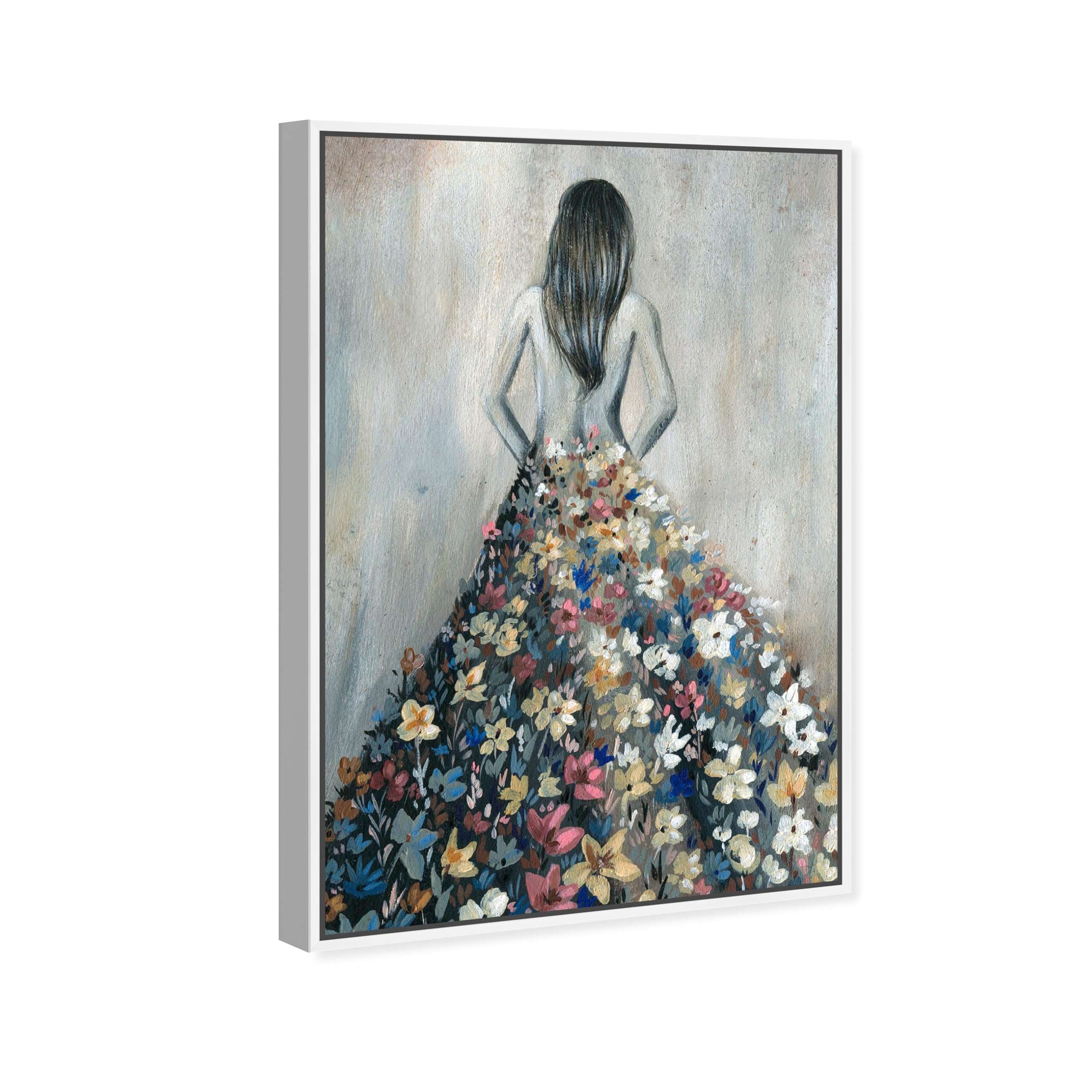 Amazon.com: Oliver Gal Girl with Flower Thoughts Canvas Print Wall