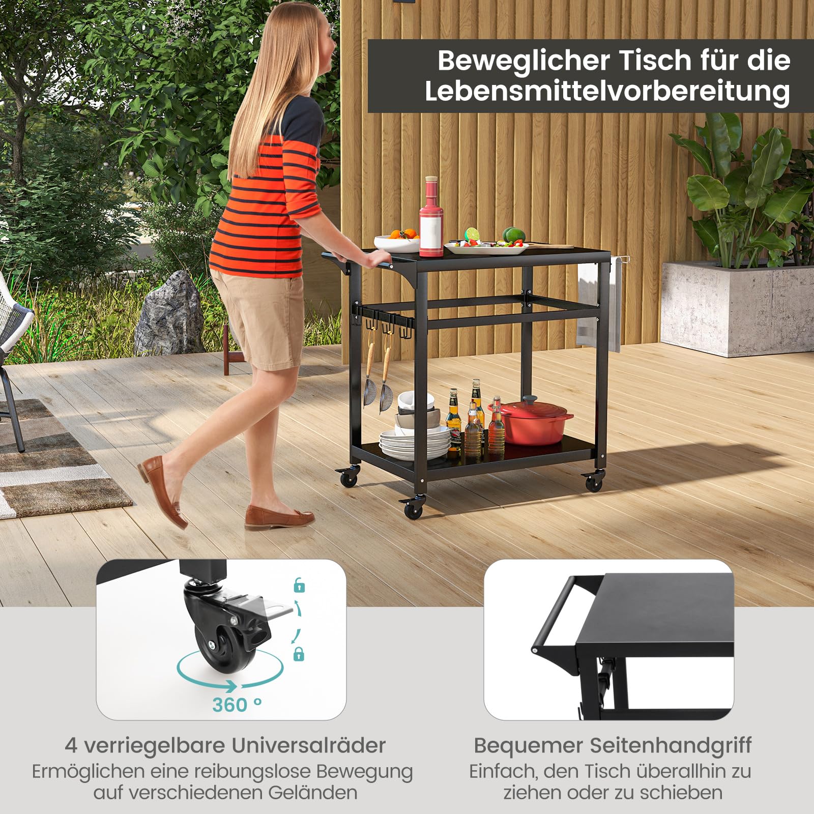 Preisvergleich für Costway Grillwagen für den Außenbereich mit zwei