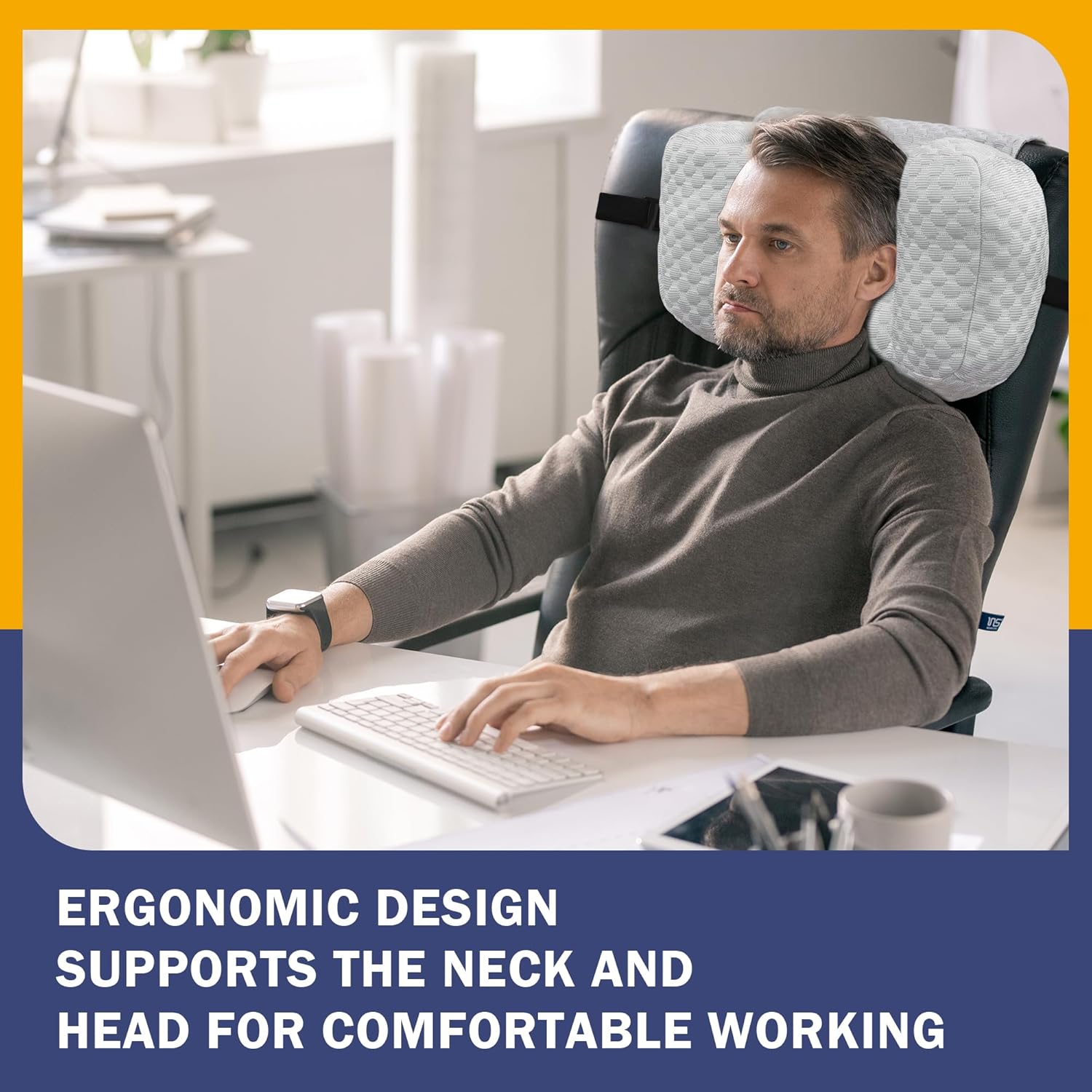 BALAPET Shredded Memory Foam Neck Pillow for Recliners, Ergonomic Headrest Cushion for Neck Pain Relief and Cervical Support, Suitable for Side Sleeping at Home and Office, Patent Pending(Gray) - Image 6