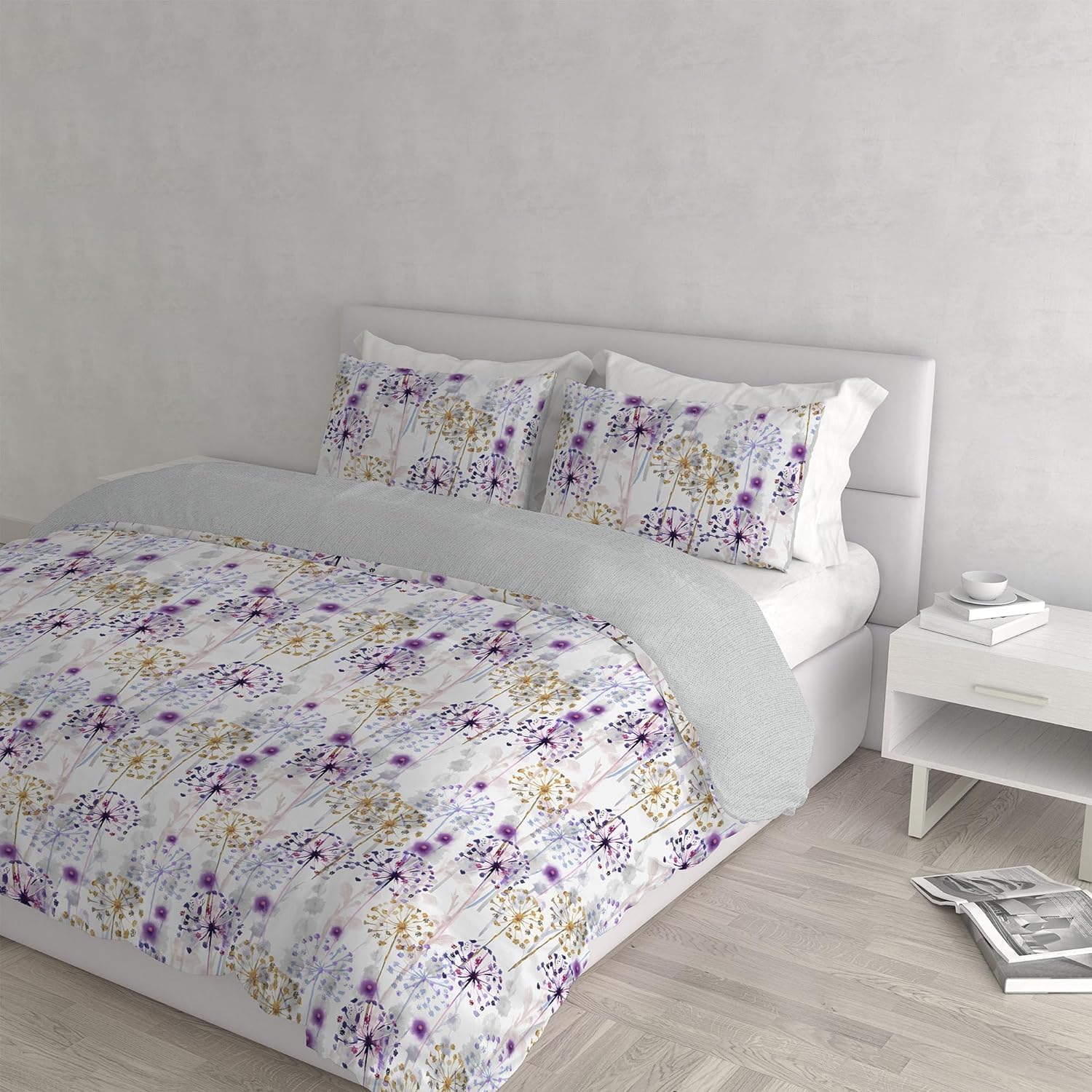 Italian Bed Linen Watercolor Duvet Cover Set, 10, Double, Queen-size bed - Image 2